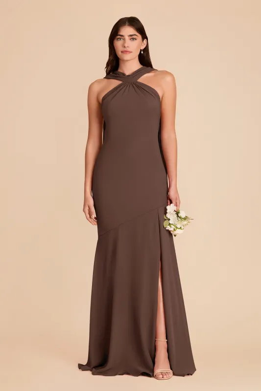 Eileen Chiffon Dress - Chocolate Brown made by Birdy Grey