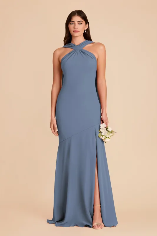 Eileen Chiffon Dress - French Blue made by Birdy Grey