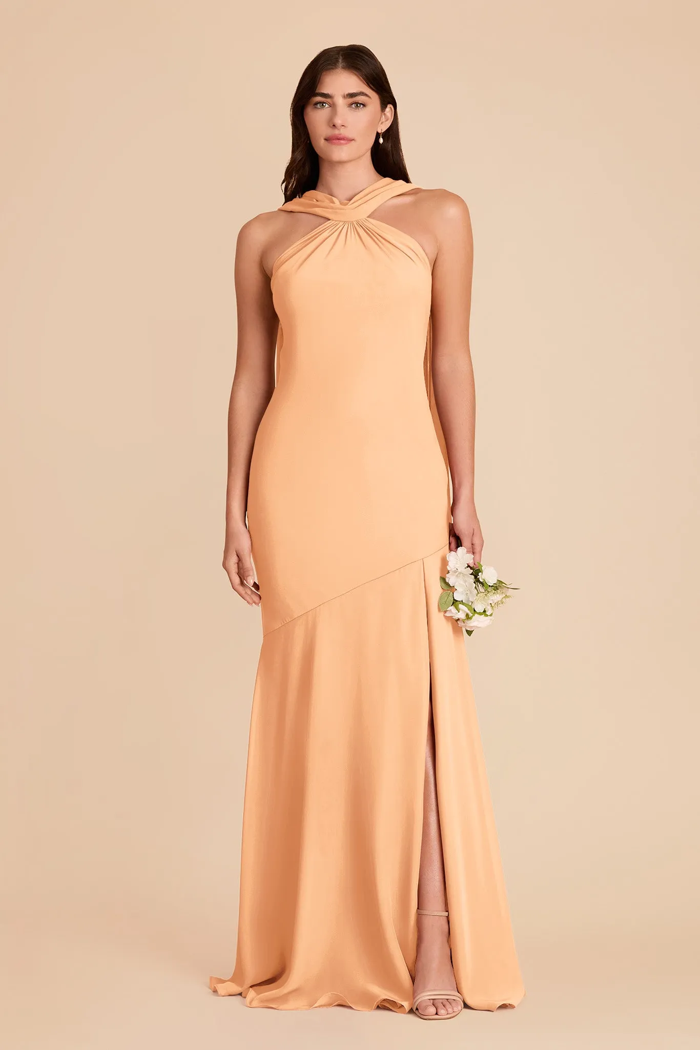 Eileen Chiffon Dress - Peach sold by Birdy Grey