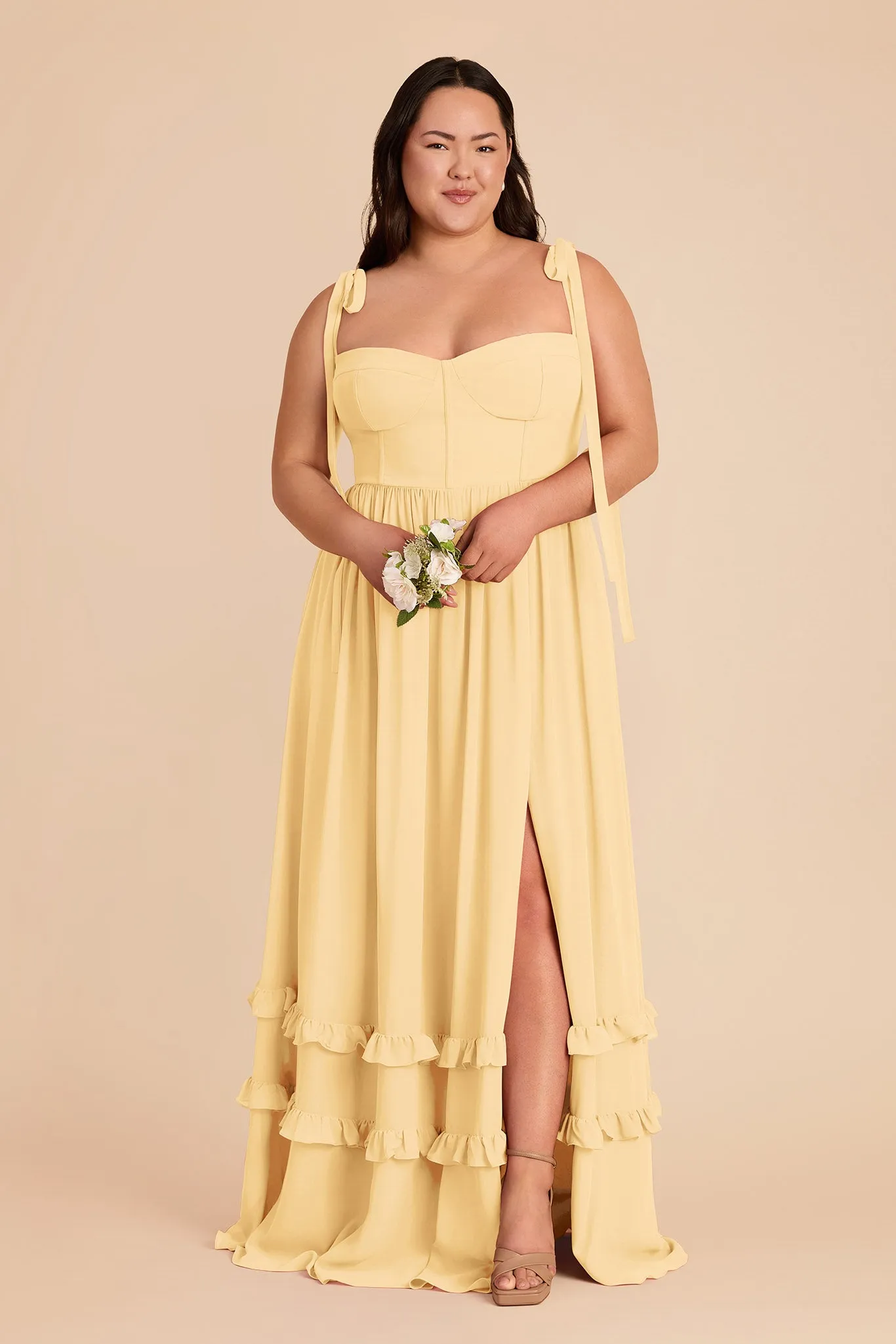 Evelyn Chiffon Dress - Butter sold by Birdy Grey product image thumbnail 2