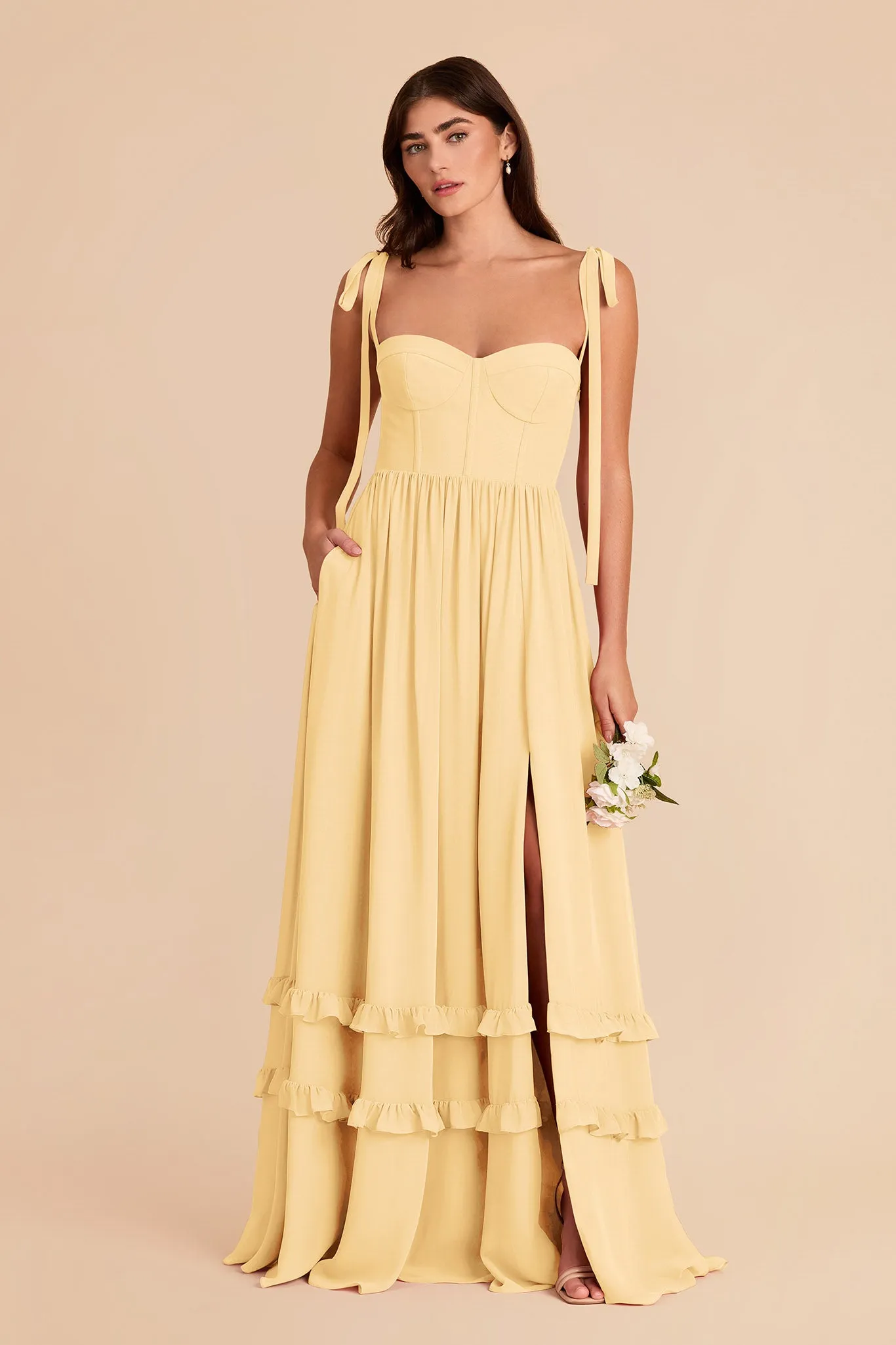 Evelyn Chiffon Dress - Butter sold by Birdy Grey product image thumbnail 4