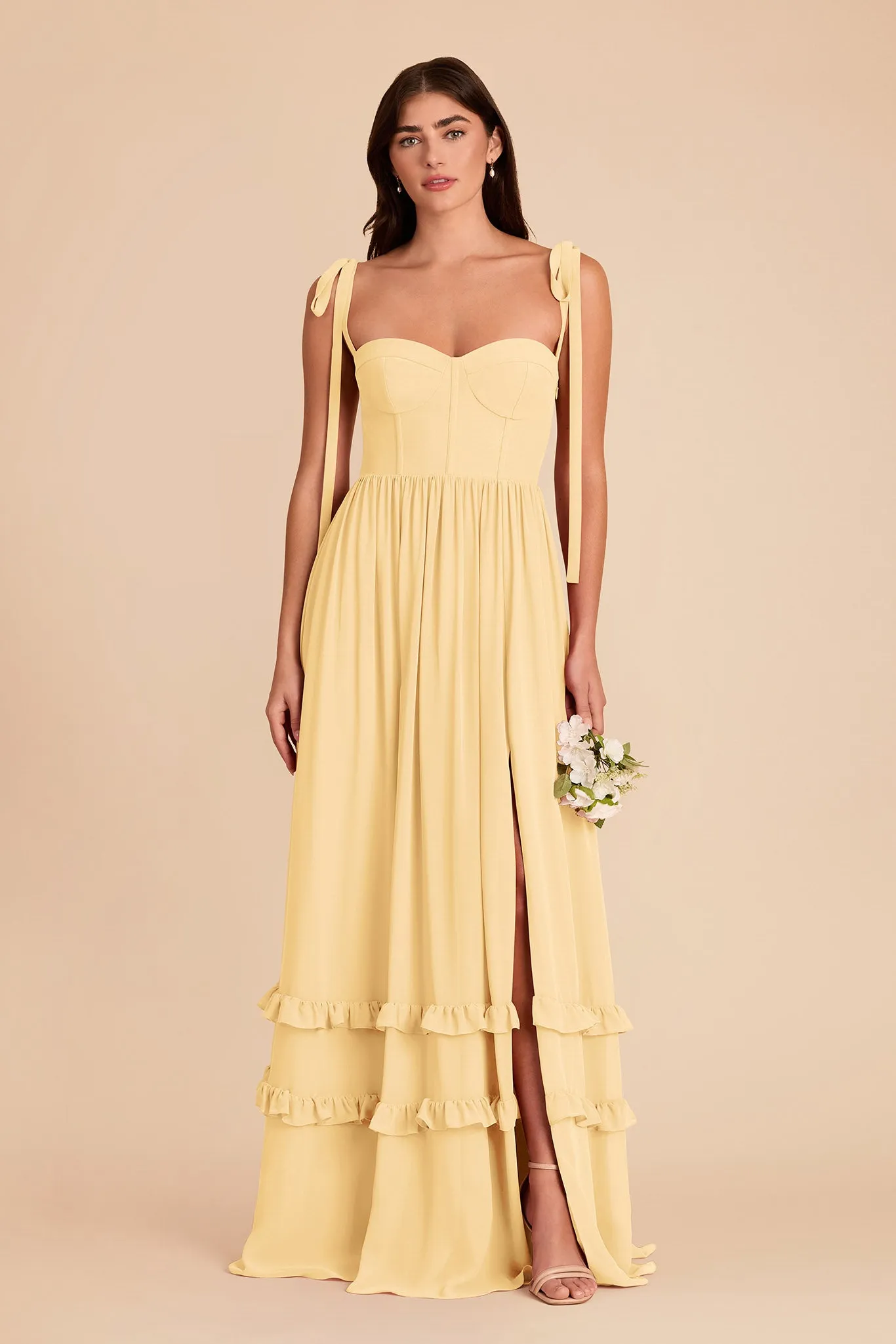 Evelyn Chiffon Dress - Butter sold by Birdy Grey