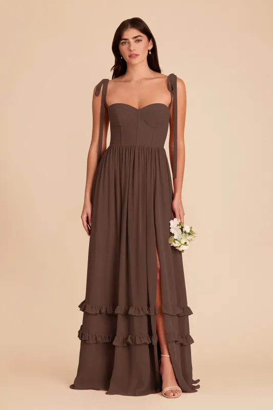 Evelyn Chiffon Dress - Chocolate Brown made by Birdy Grey
