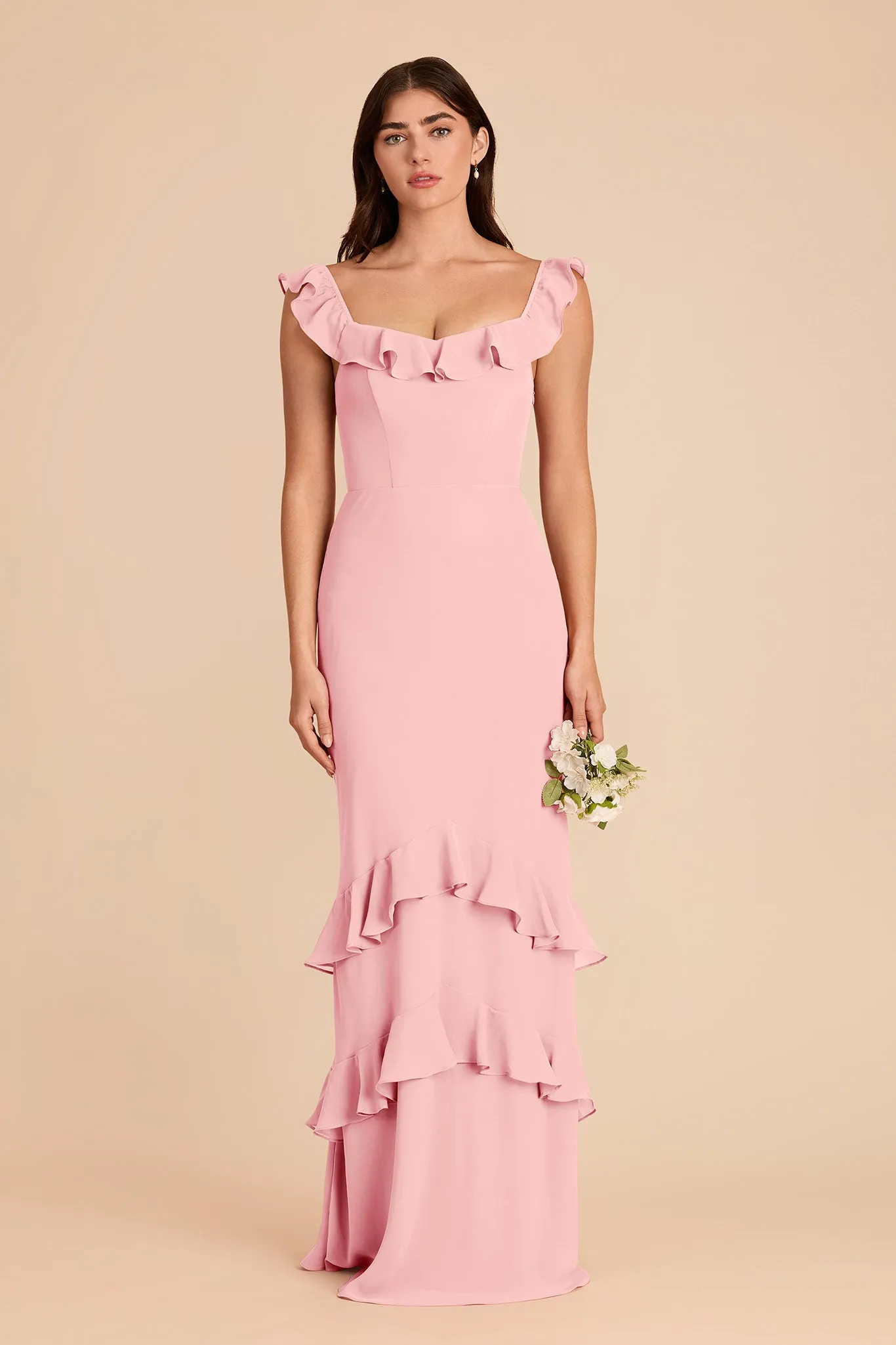 Luna Chiffon Dress - Bubblegum Pink sold by Birdy Grey