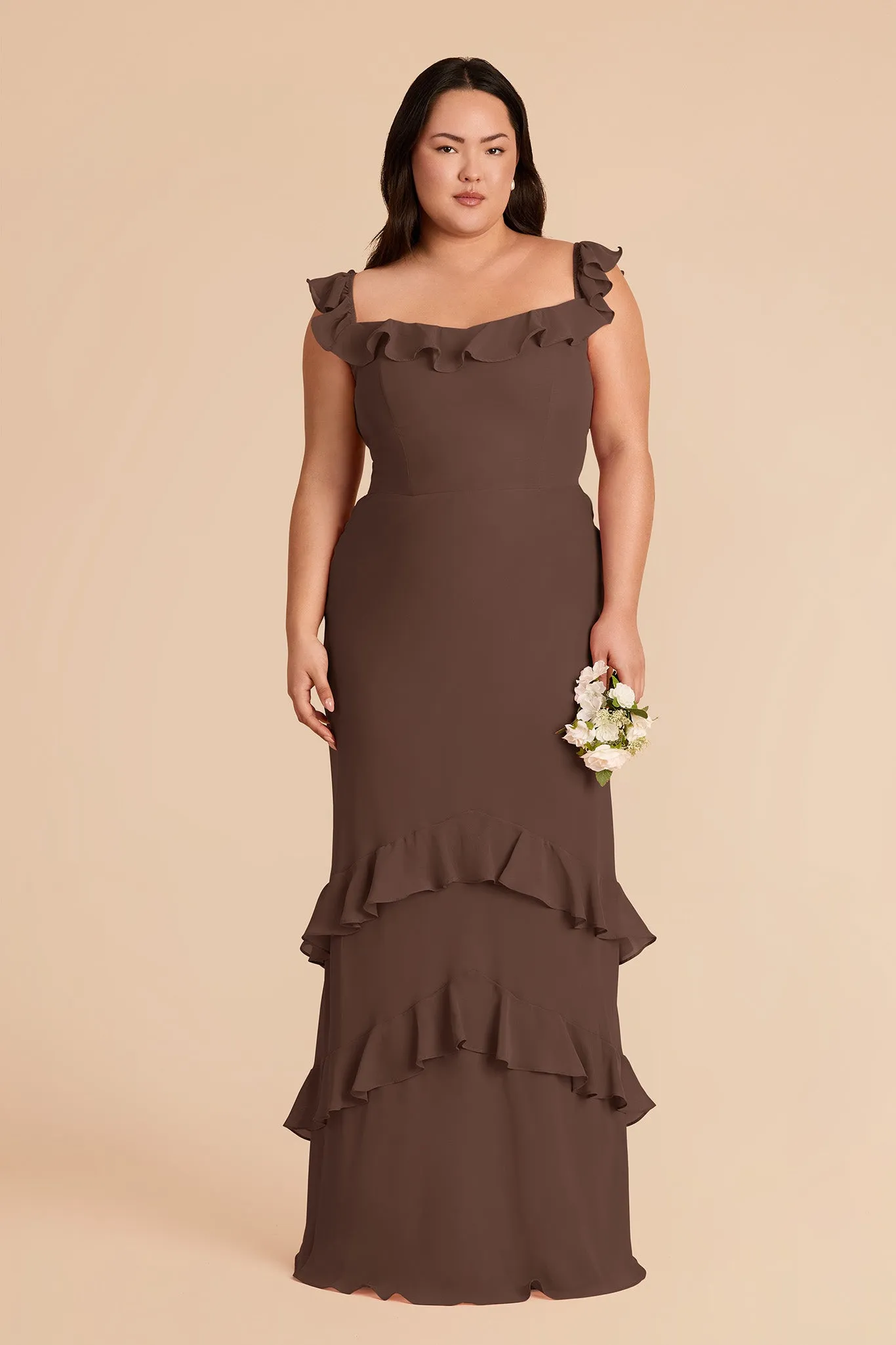 Luna Chiffon Dress - Chocolate Brown sold by Birdy Grey product image thumbnail 2