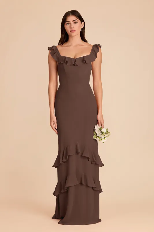 Luna Chiffon Dress - Chocolate Brown made by Birdy Grey