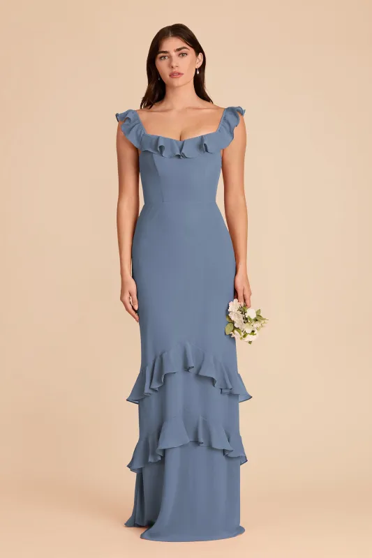 Luna Chiffon Dress - French Blue made by Birdy Grey