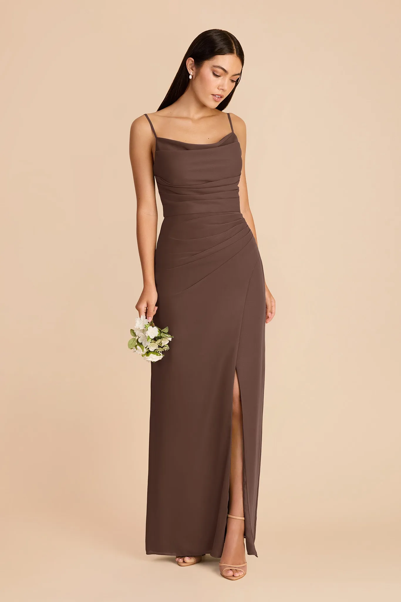 Lydia Chiffon Dress - Chocolate Brown sold by Birdy Grey product image thumbnail 3