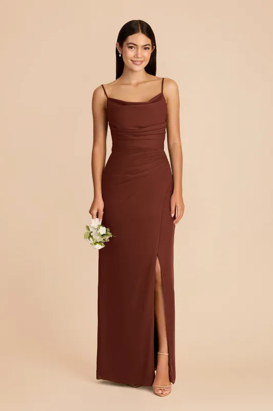 Lydia Chiffon Dress - Cognac made by Birdy Grey