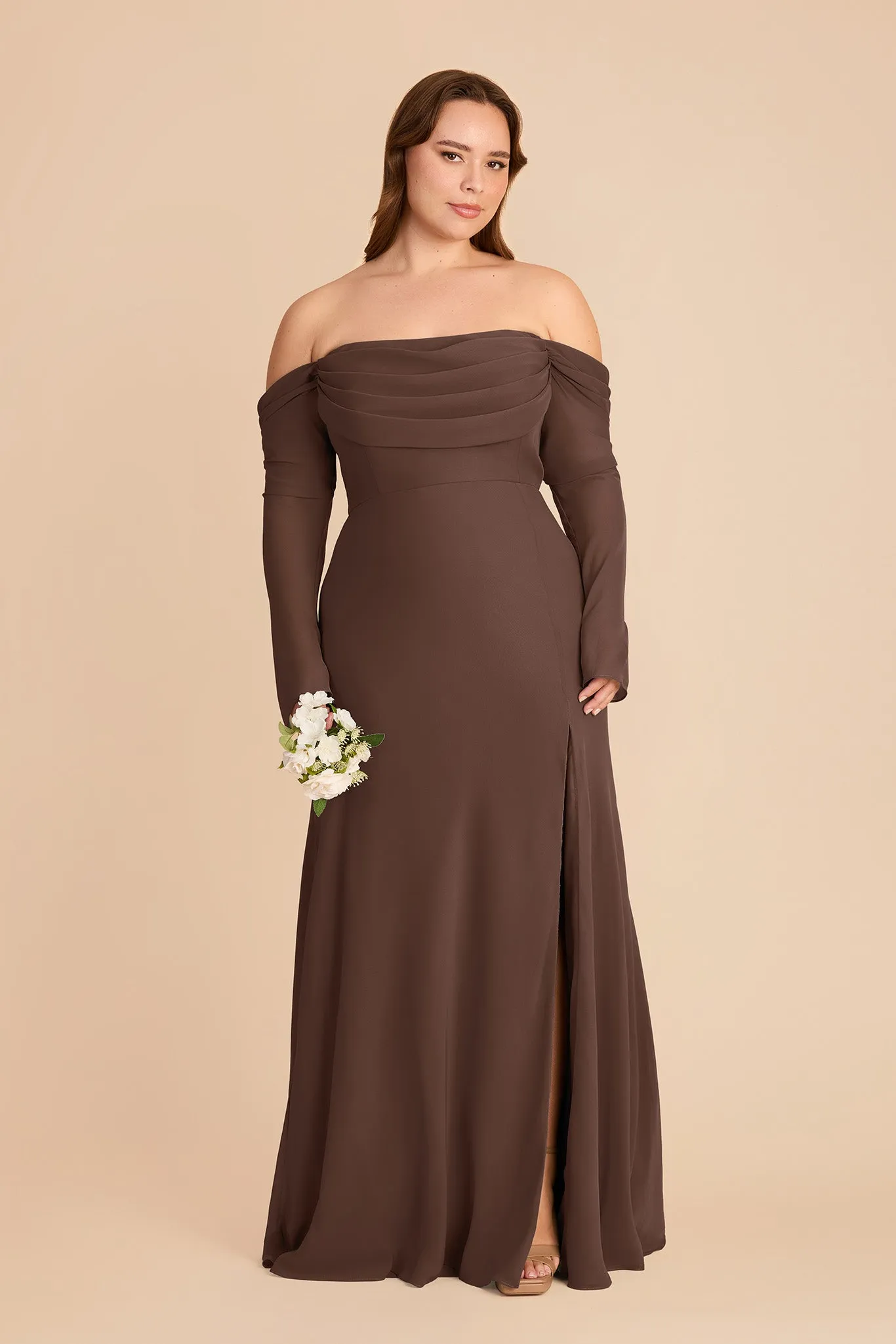 Maya Chiffon Dress - Chocolate Brown sold by Birdy Grey product image thumbnail 2