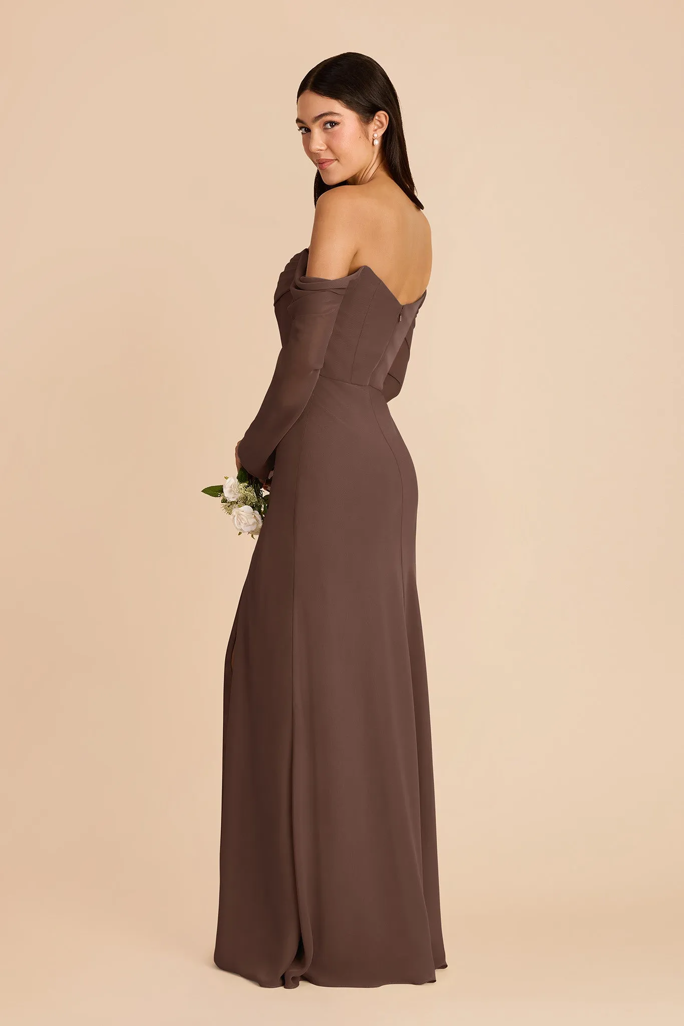 Maya Chiffon Dress - Chocolate Brown sold by Birdy Grey product image thumbnail 4