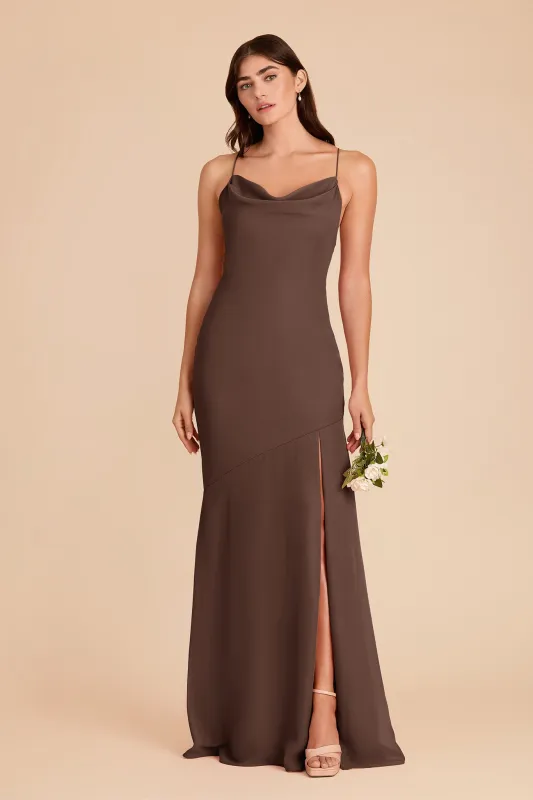 Olivia Chiffon Dress - Chocolate Brown made by Birdy Grey