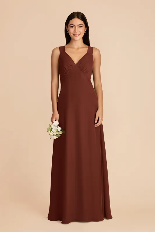 Veronica Chiffon Dress - Cognac made by Birdy Grey