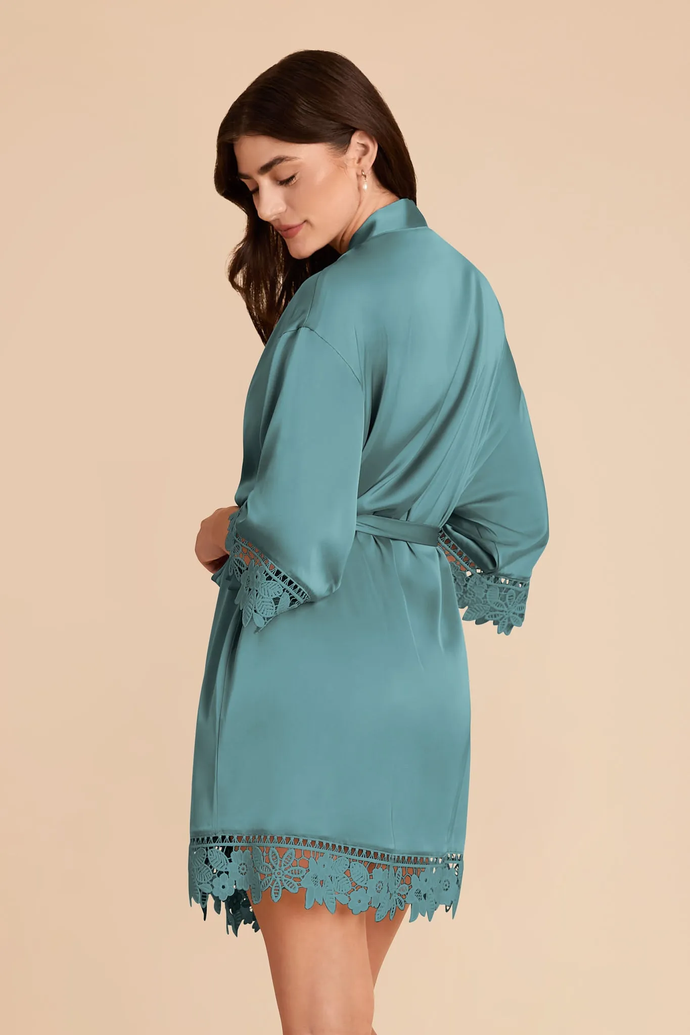 Claudine Matte Satin Robe - Sea Glass sold by Birdy Grey product image thumbnail 4