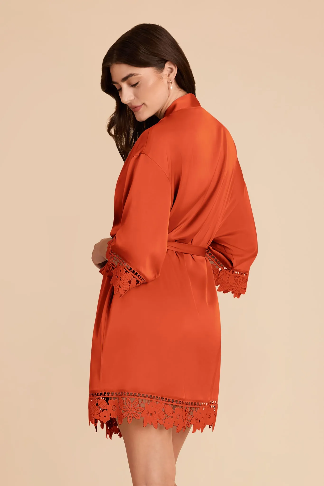 Claudine Matte Satin Robe - Terracotta sold by Birdy Grey product image thumbnail 4