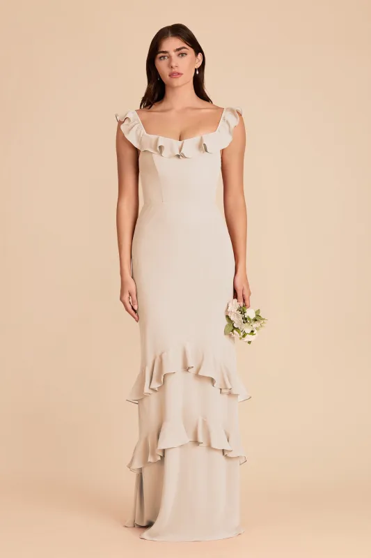 Luna Chiffon Dress - Champagne made by Birdy Grey