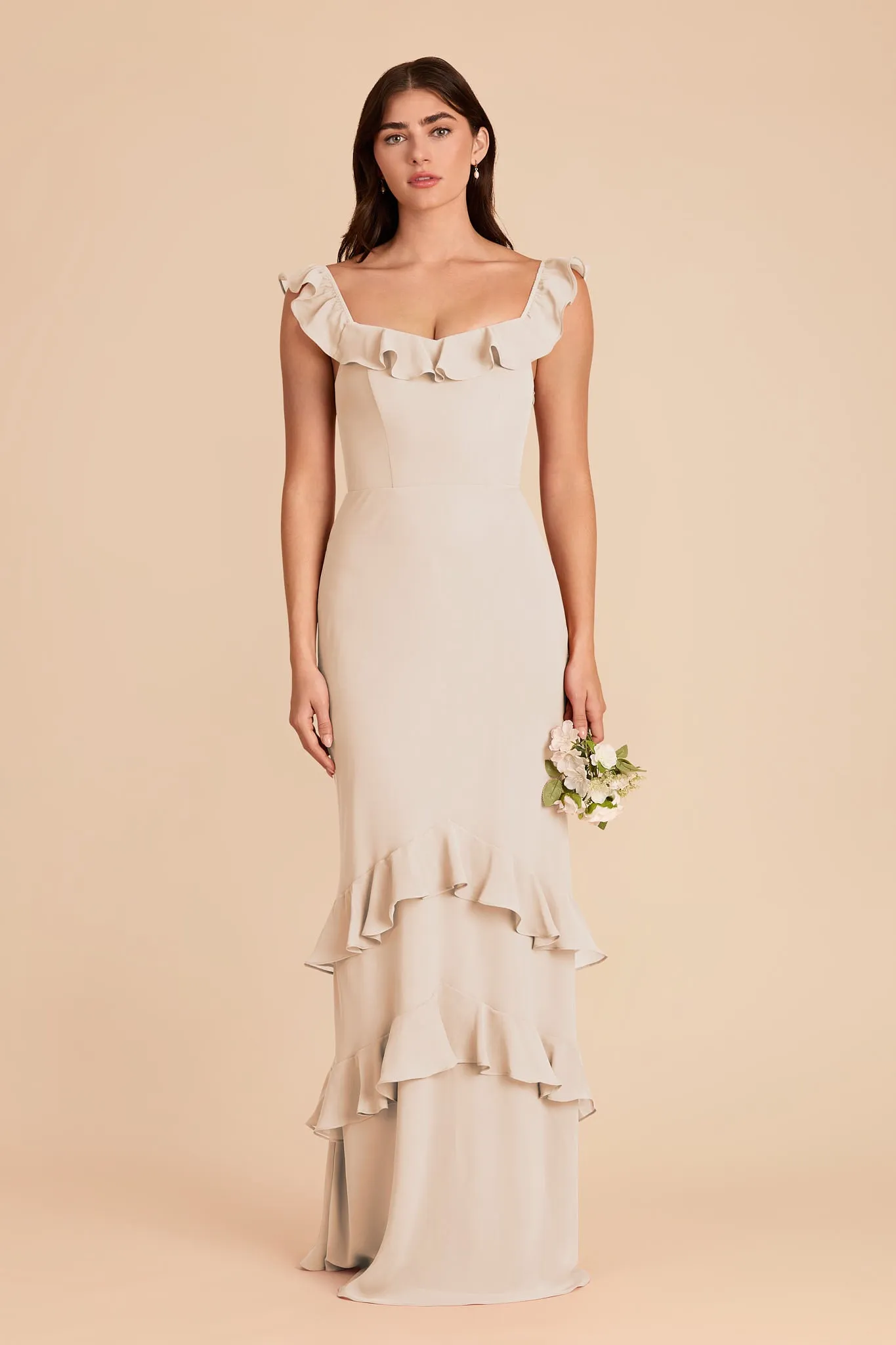 Luna Chiffon Dress - Champagne sold by Birdy Grey