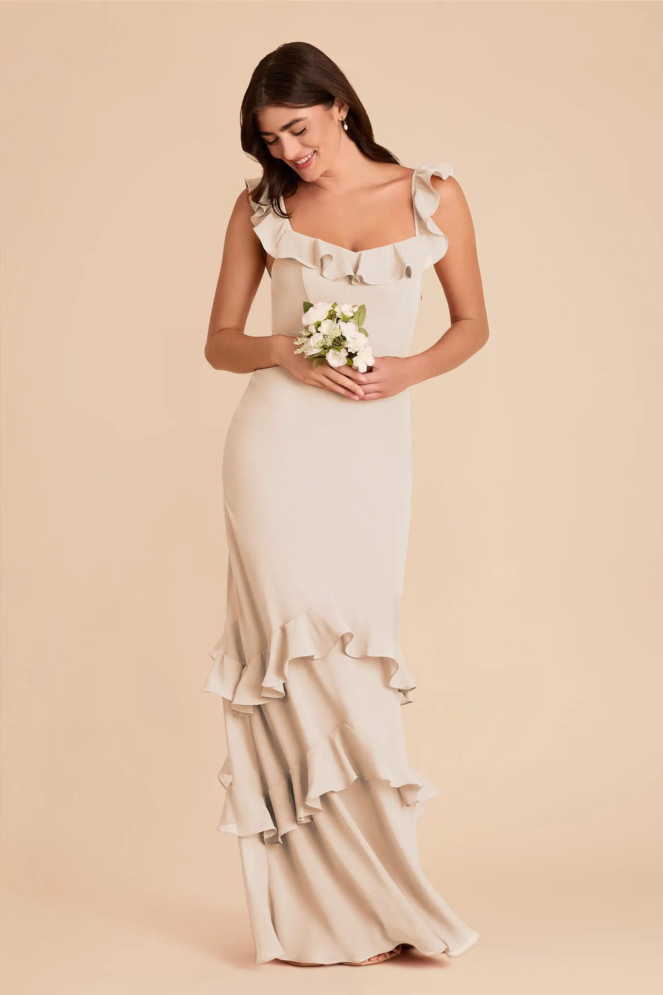 Luna Chiffon Dress - Champagne sold by Birdy Grey product image thumbnail 4