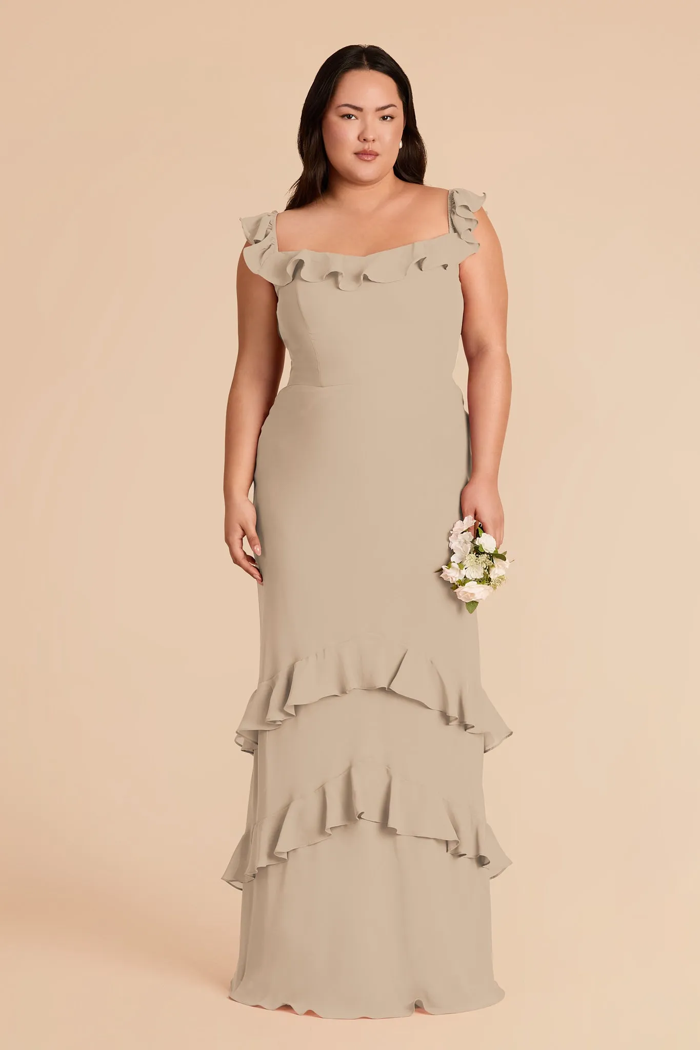 Luna Chiffon Dress - Almond sold by Birdy Grey product image thumbnail 2