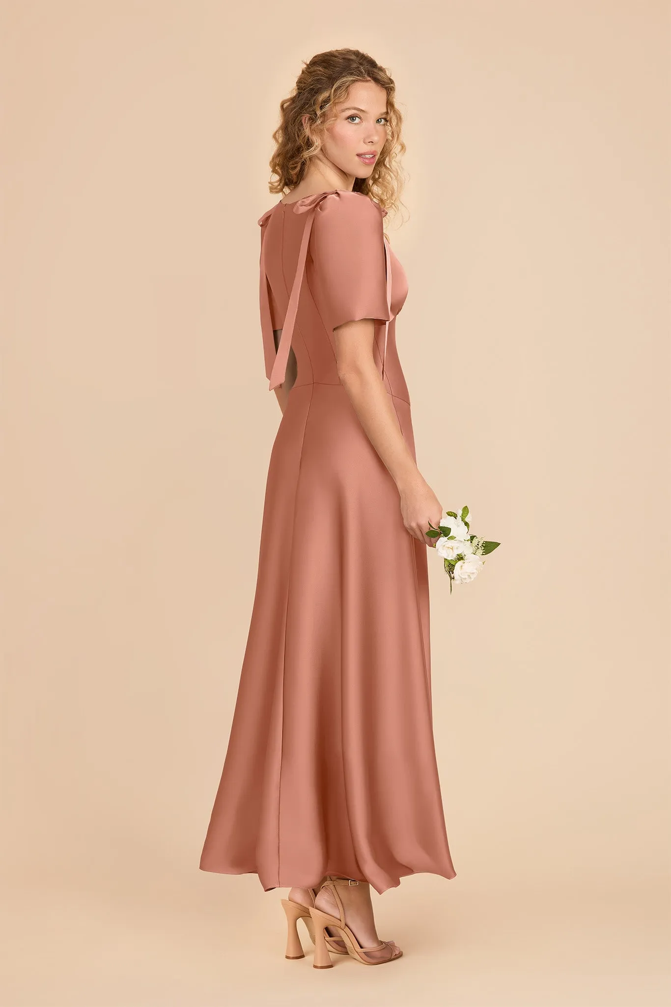 Jacqueline Matte Satin Dress - Desert Rose sold by Birdy Grey product image thumbnail 4