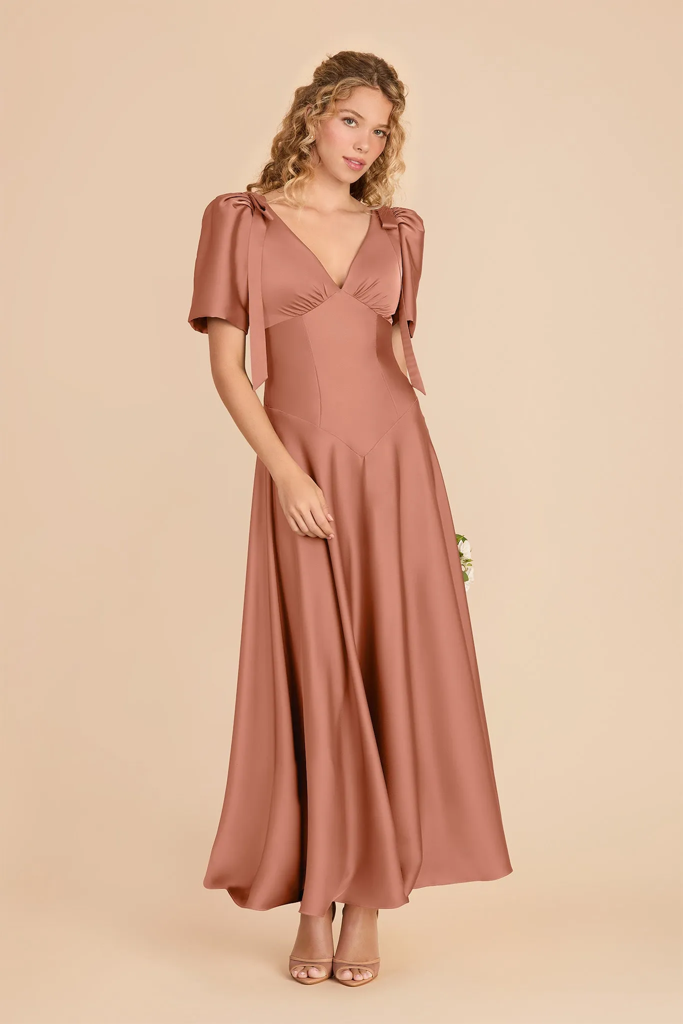 Jacqueline Matte Satin Dress - Desert Rose sold by Birdy Grey product image thumbnail 2