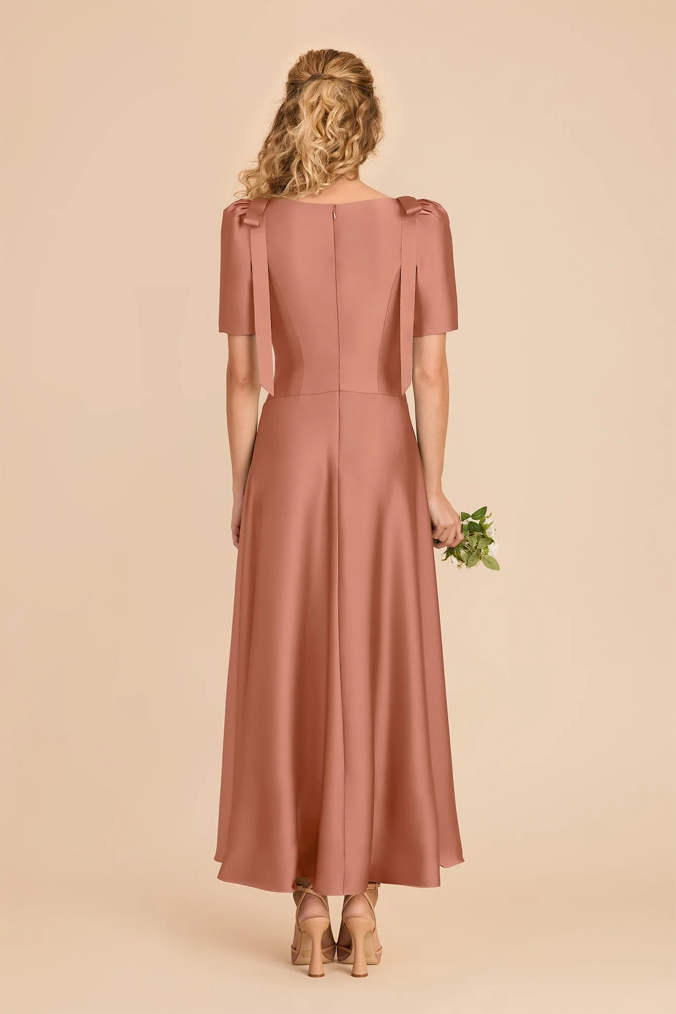 Jacqueline Matte Satin Dress - Desert Rose sold by Birdy Grey product image thumbnail 5