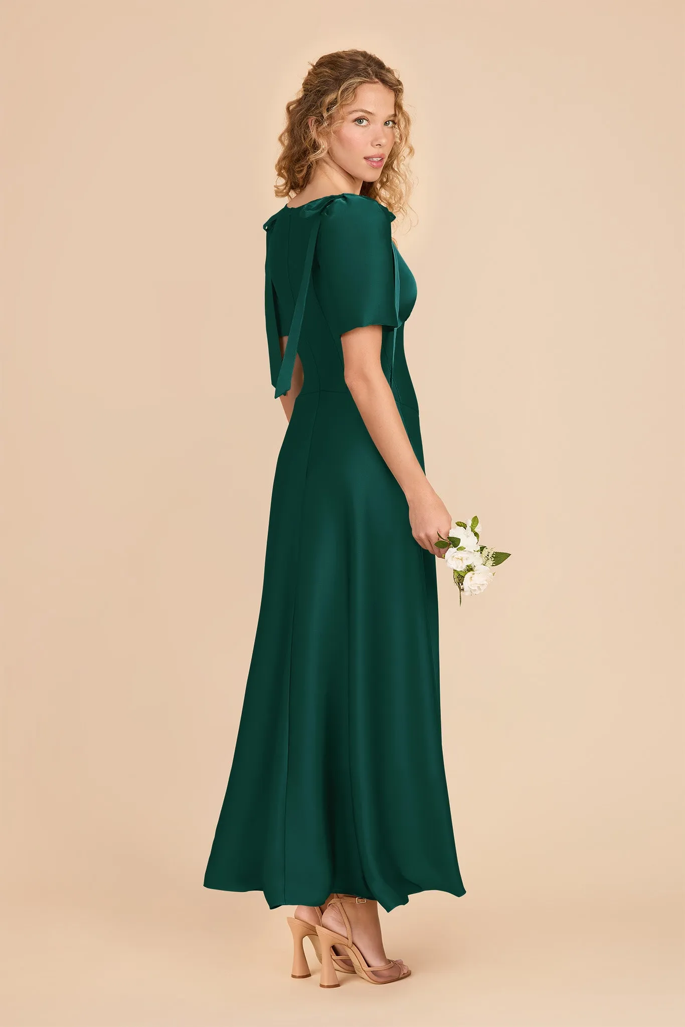 Jacqueline Matte Satin Dress - Emerald sold by Birdy Grey product image thumbnail 4