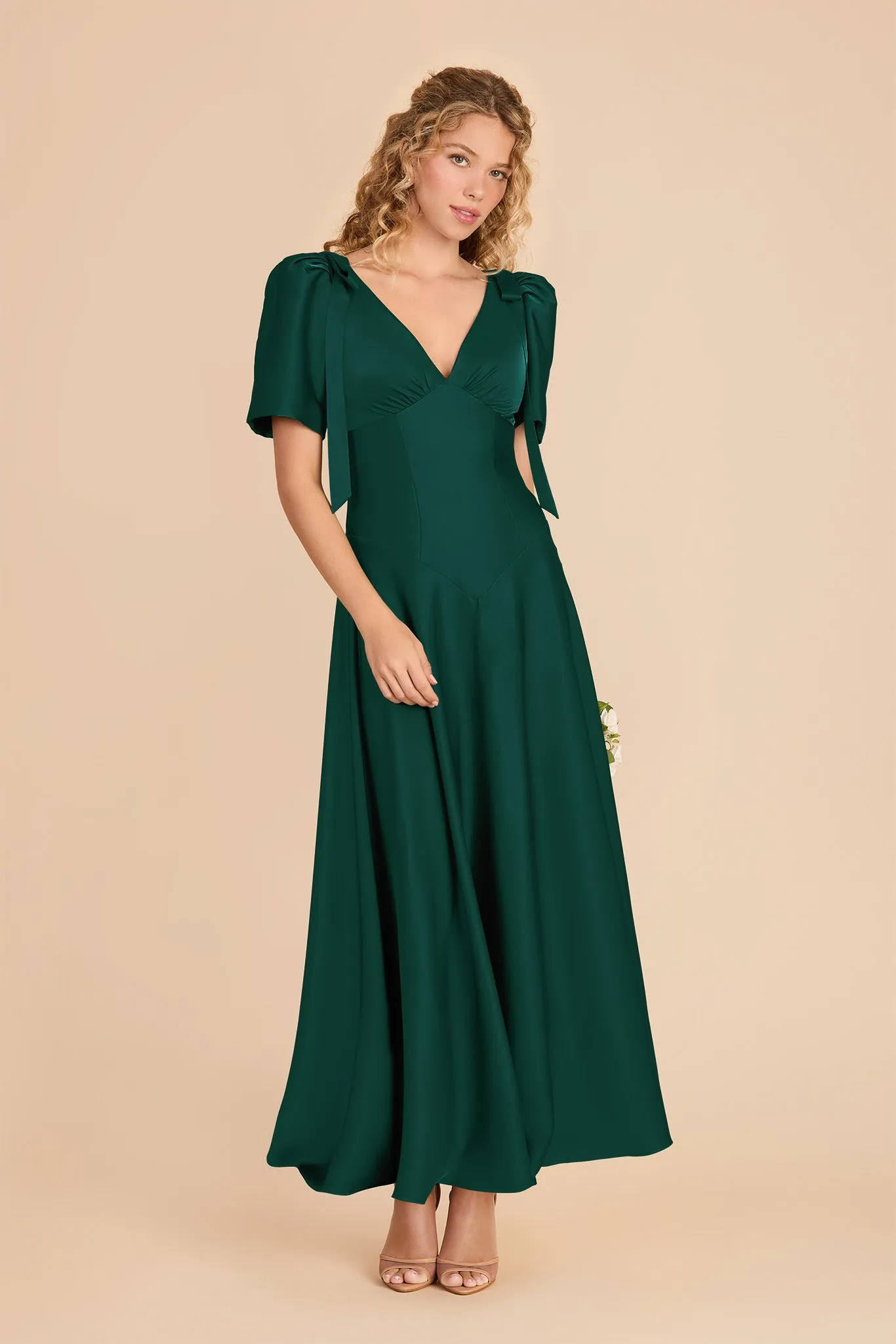 Jacqueline Matte Satin Dress - Emerald sold by Birdy Grey product image thumbnail 2