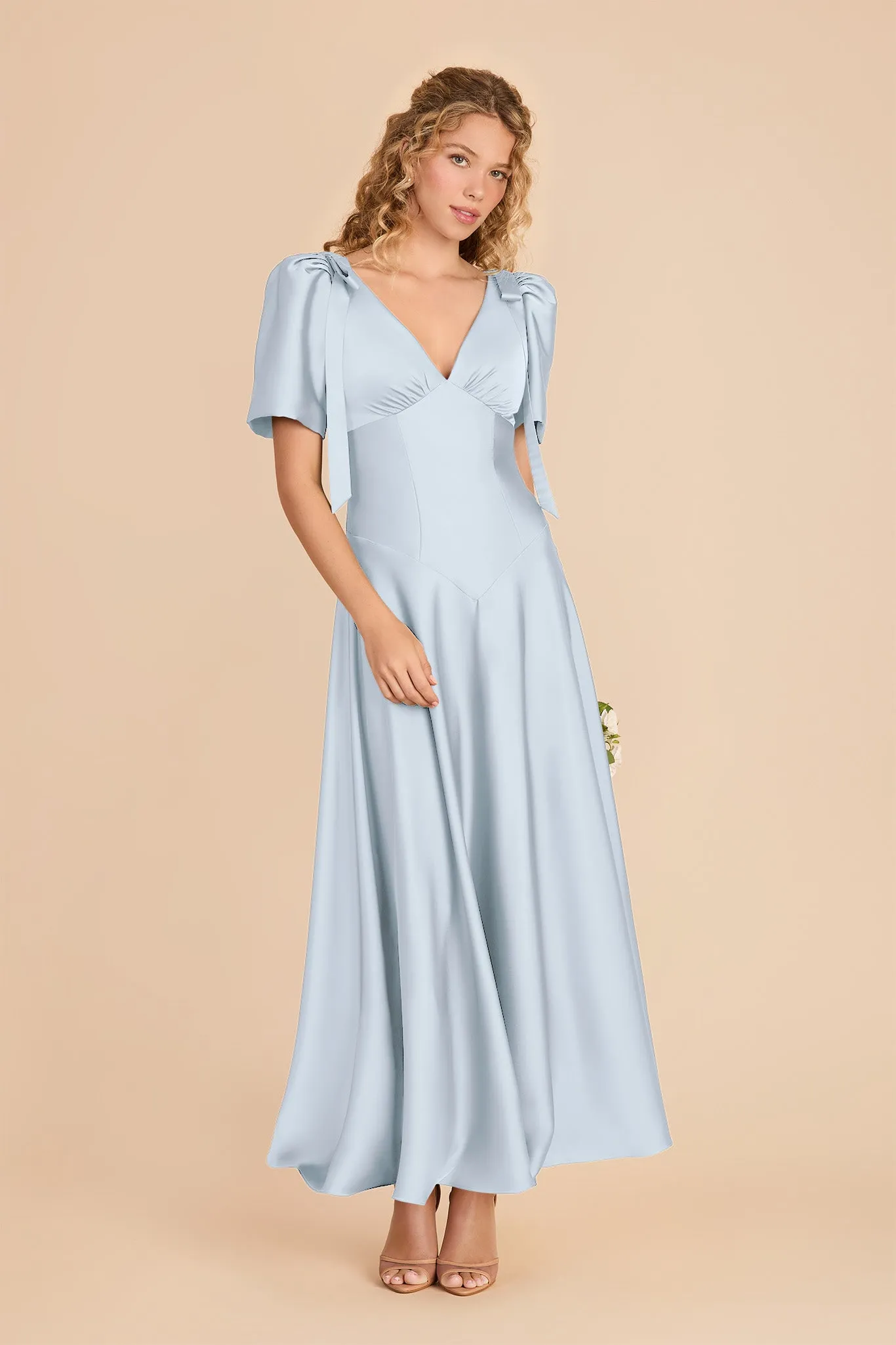 Jacqueline Matte Satin Dress - Mist Blue sold by Birdy Grey product image thumbnail 2