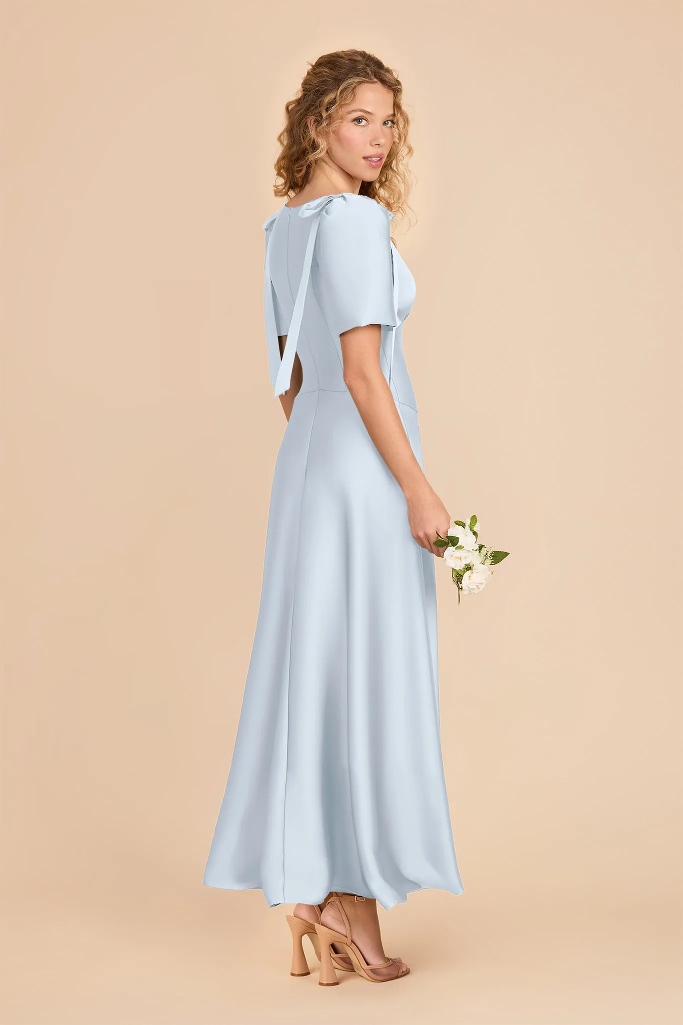 Jacqueline Matte Satin Dress - Mist Blue sold by Birdy Grey product image thumbnail 4