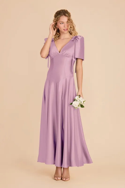 Jacqueline Matte Satin Dress - Orchid made by Birdy Grey