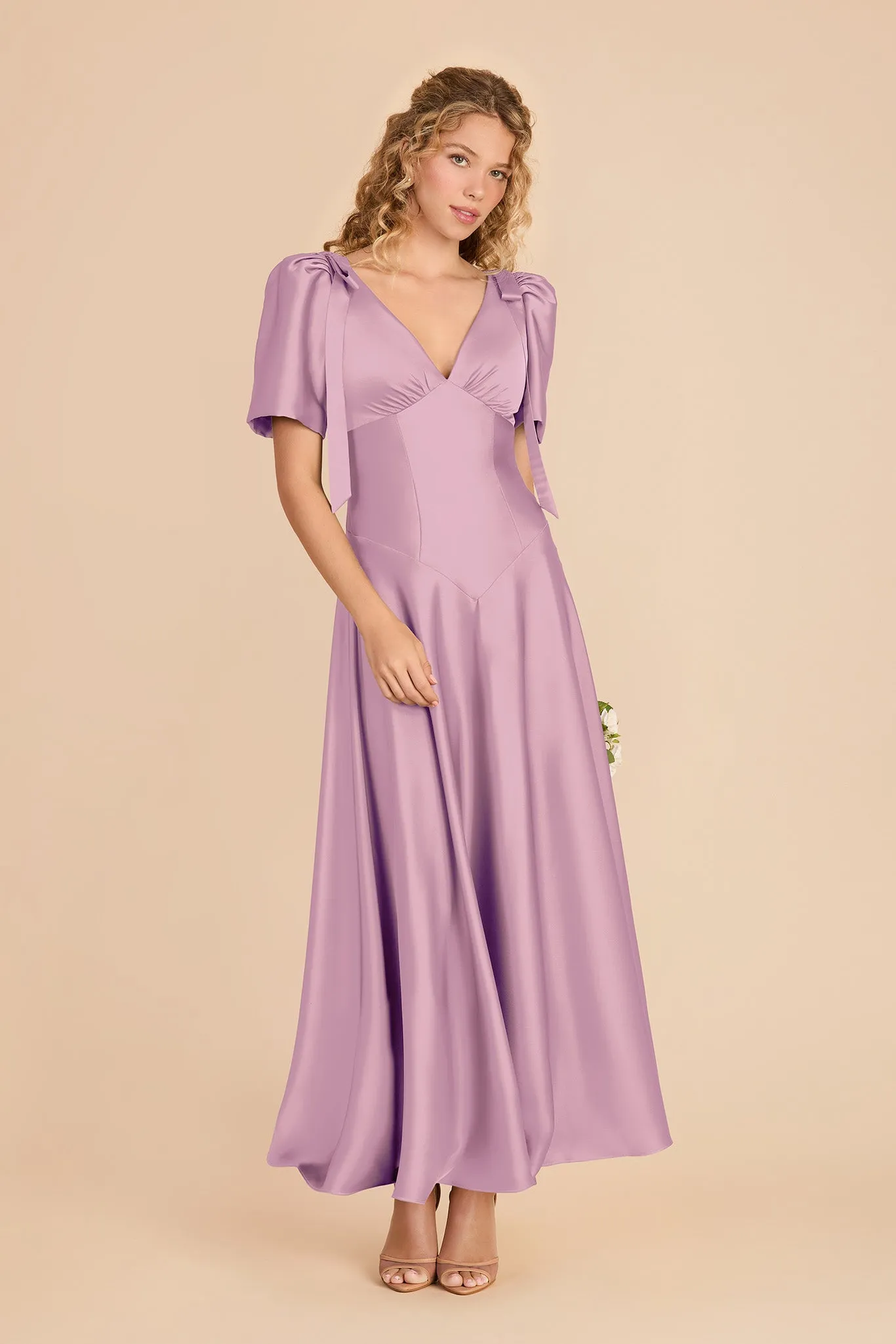Jacqueline Matte Satin Dress - Orchid sold by Birdy Grey product image thumbnail 2