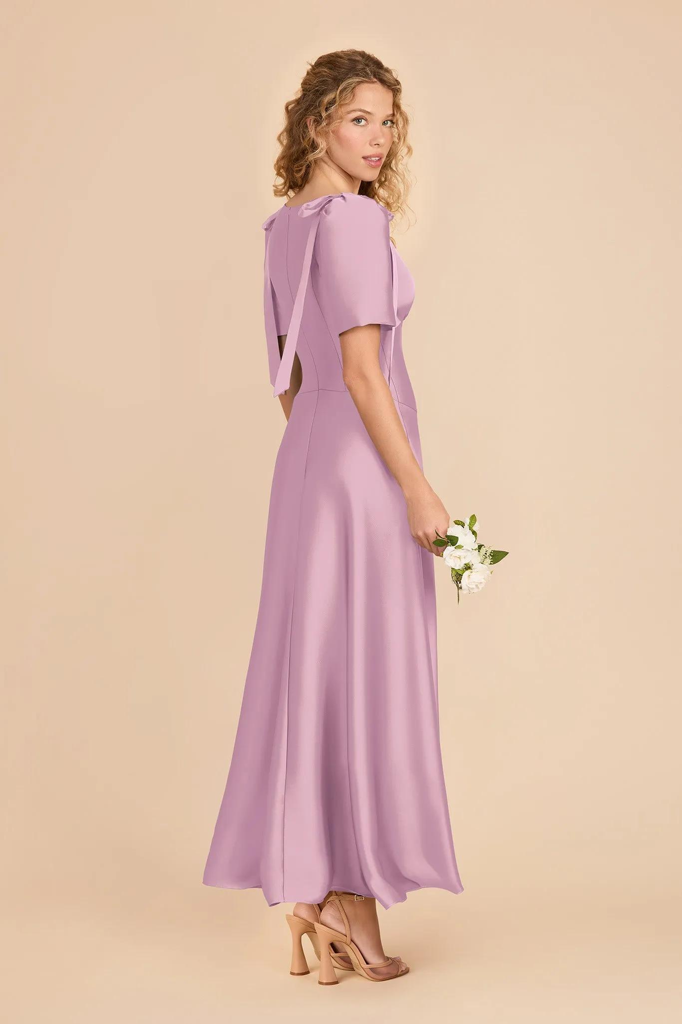 Jacqueline Matte Satin Dress - Orchid sold by Birdy Grey product image thumbnail 4