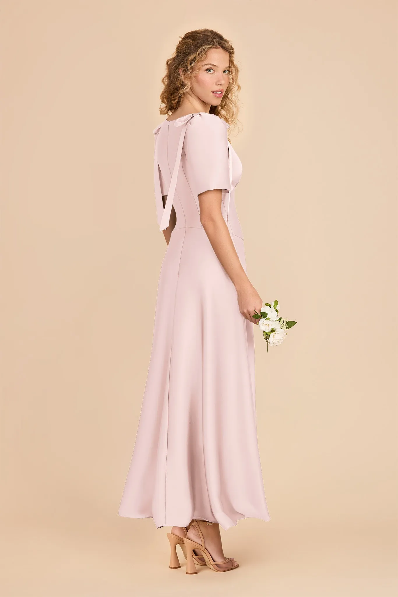 Jacqueline Matte Satin Dress - Pale Blush sold by Birdy Grey product image thumbnail 4