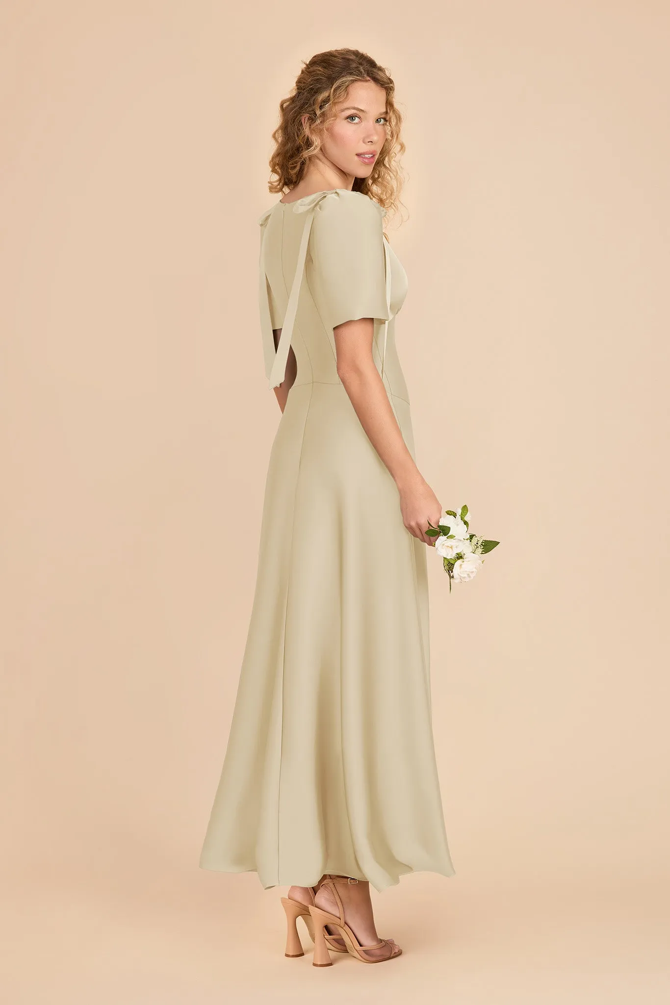 Jacqueline Matte Satin Dress - Prosecco sold by Birdy Grey product image thumbnail 4