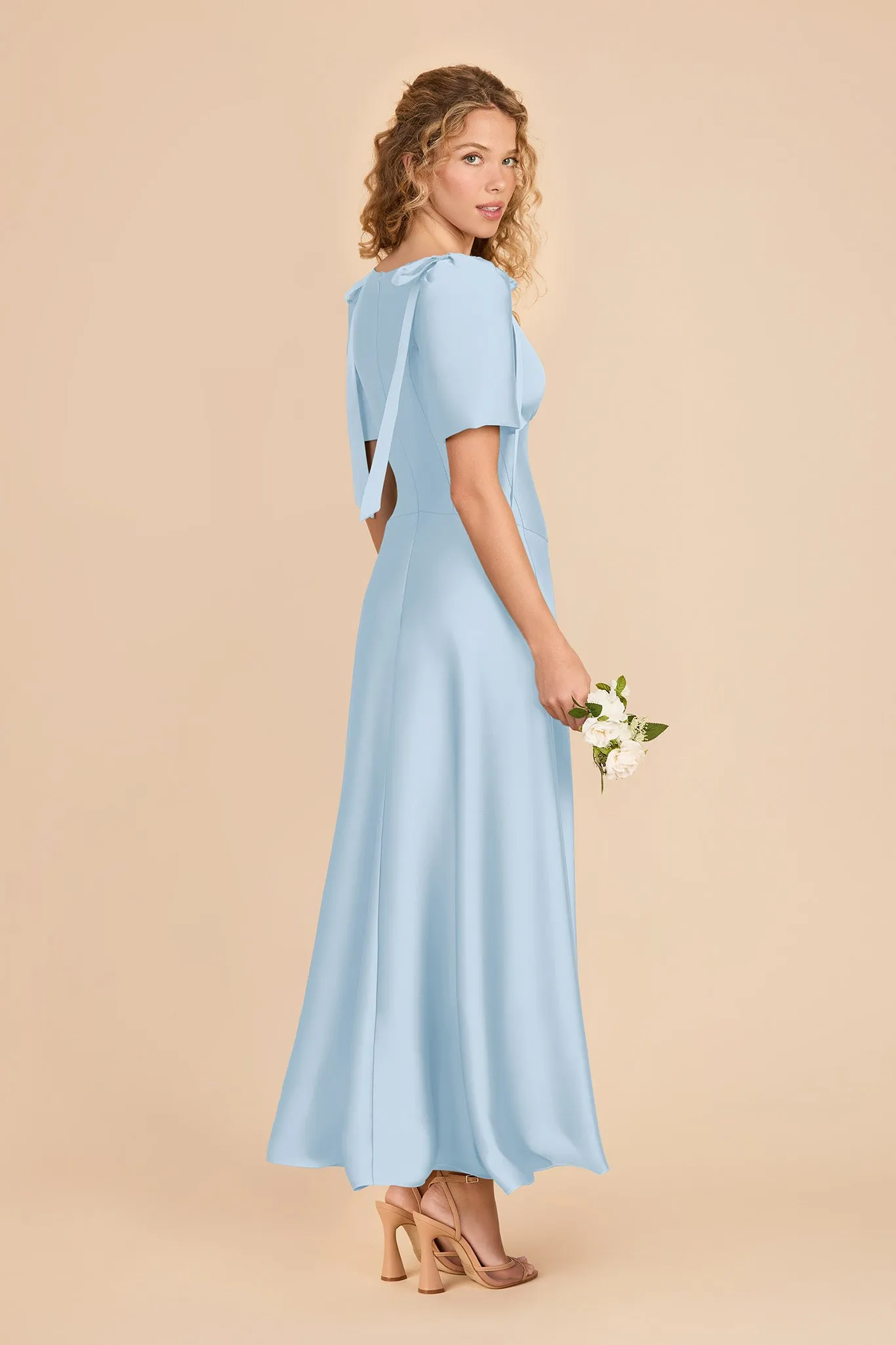 Jacqueline Matte Satin Dress - Sky Blue sold by Birdy Grey product image thumbnail 4