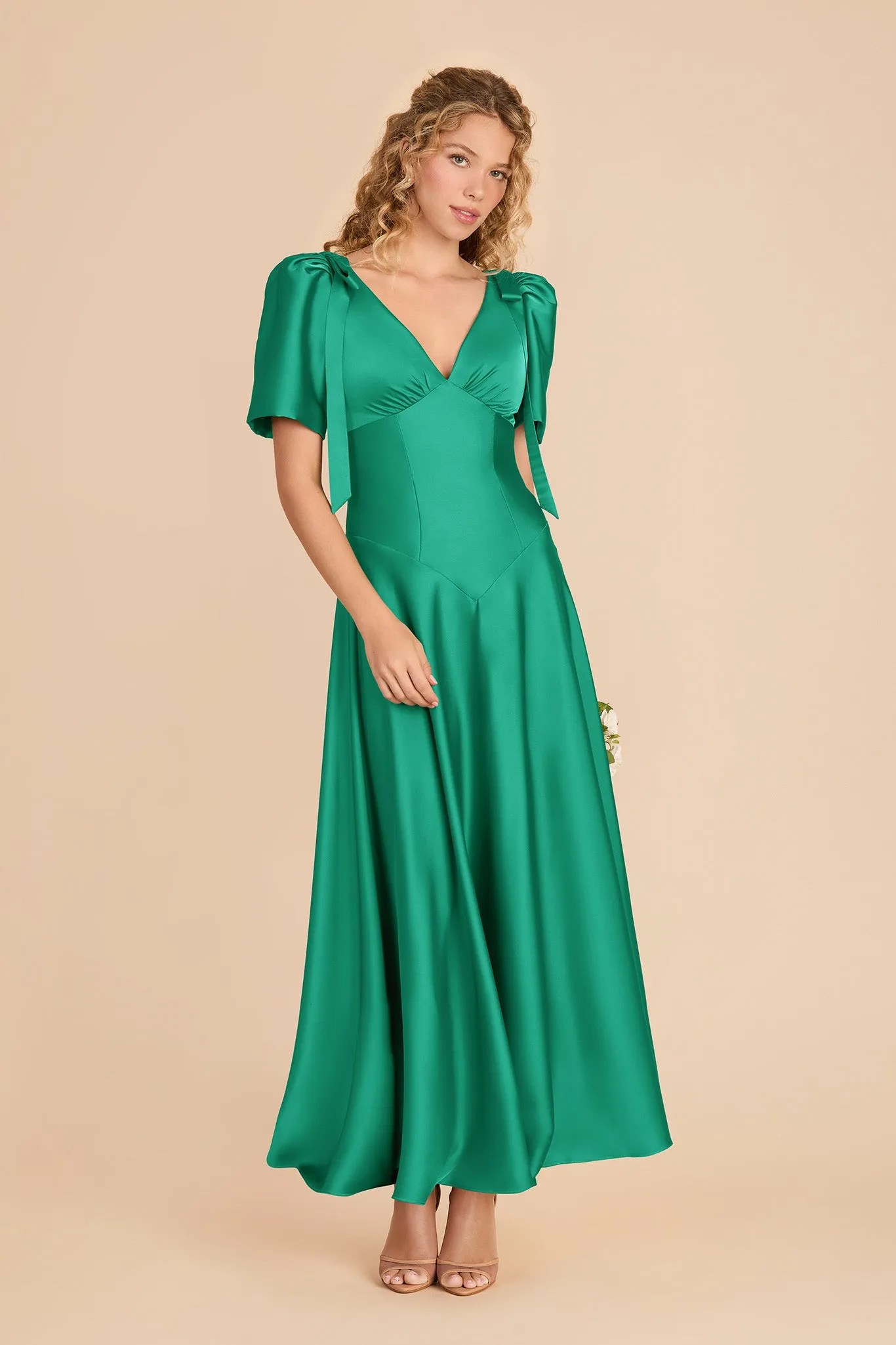 Jacqueline Matte Satin Dress - Turquoise sold by Birdy Grey product image thumbnail 2