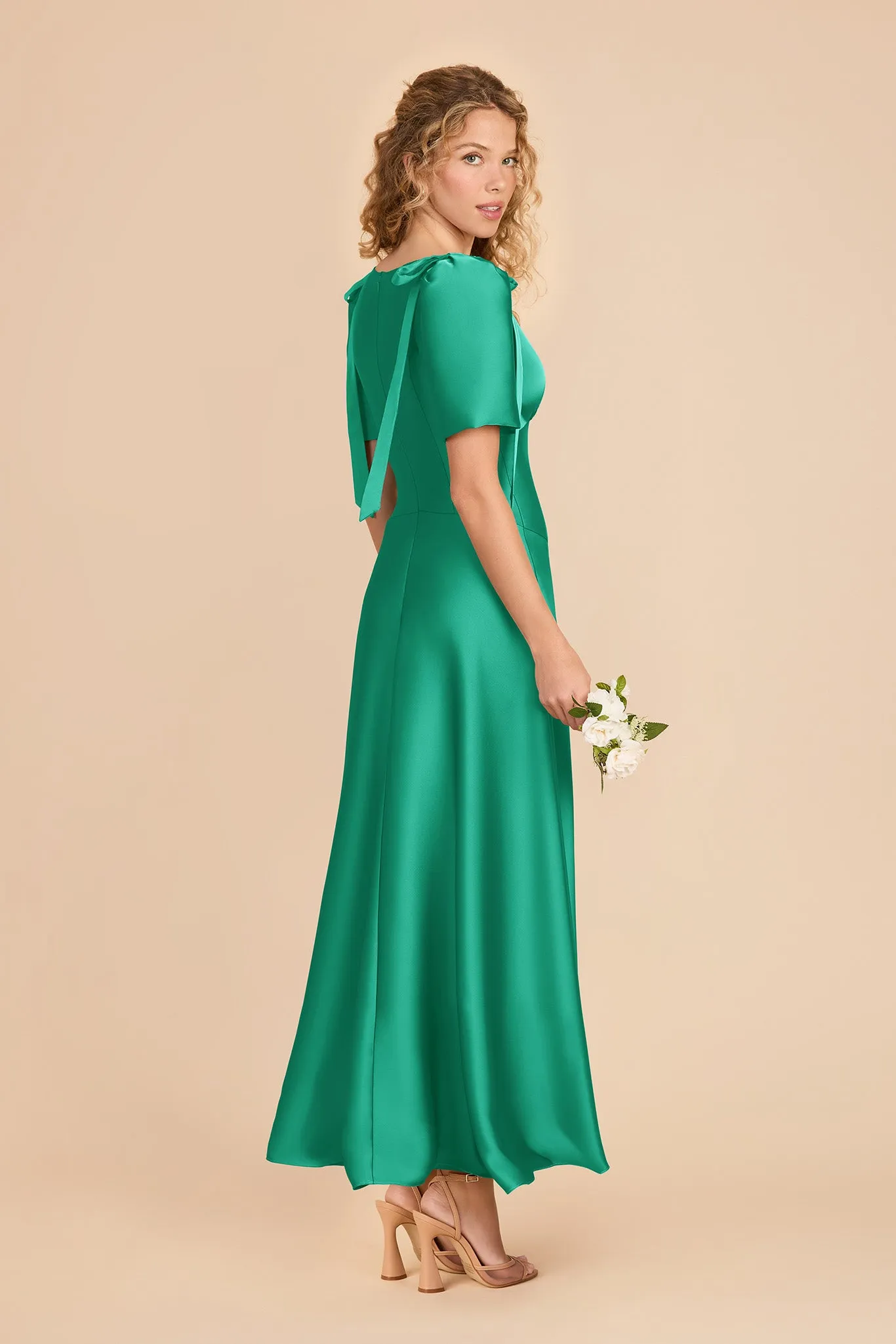 Jacqueline Matte Satin Dress - Turquoise sold by Birdy Grey product image thumbnail 4
