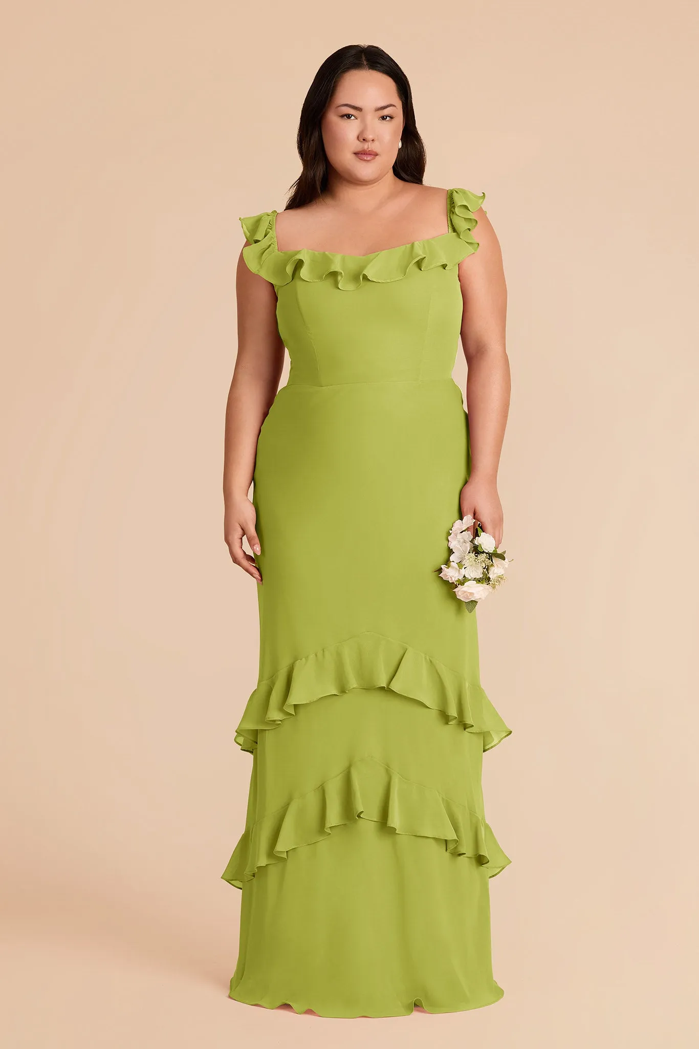 Luna Chiffon Dress - Matcha sold by Birdy Grey product image thumbnail 2