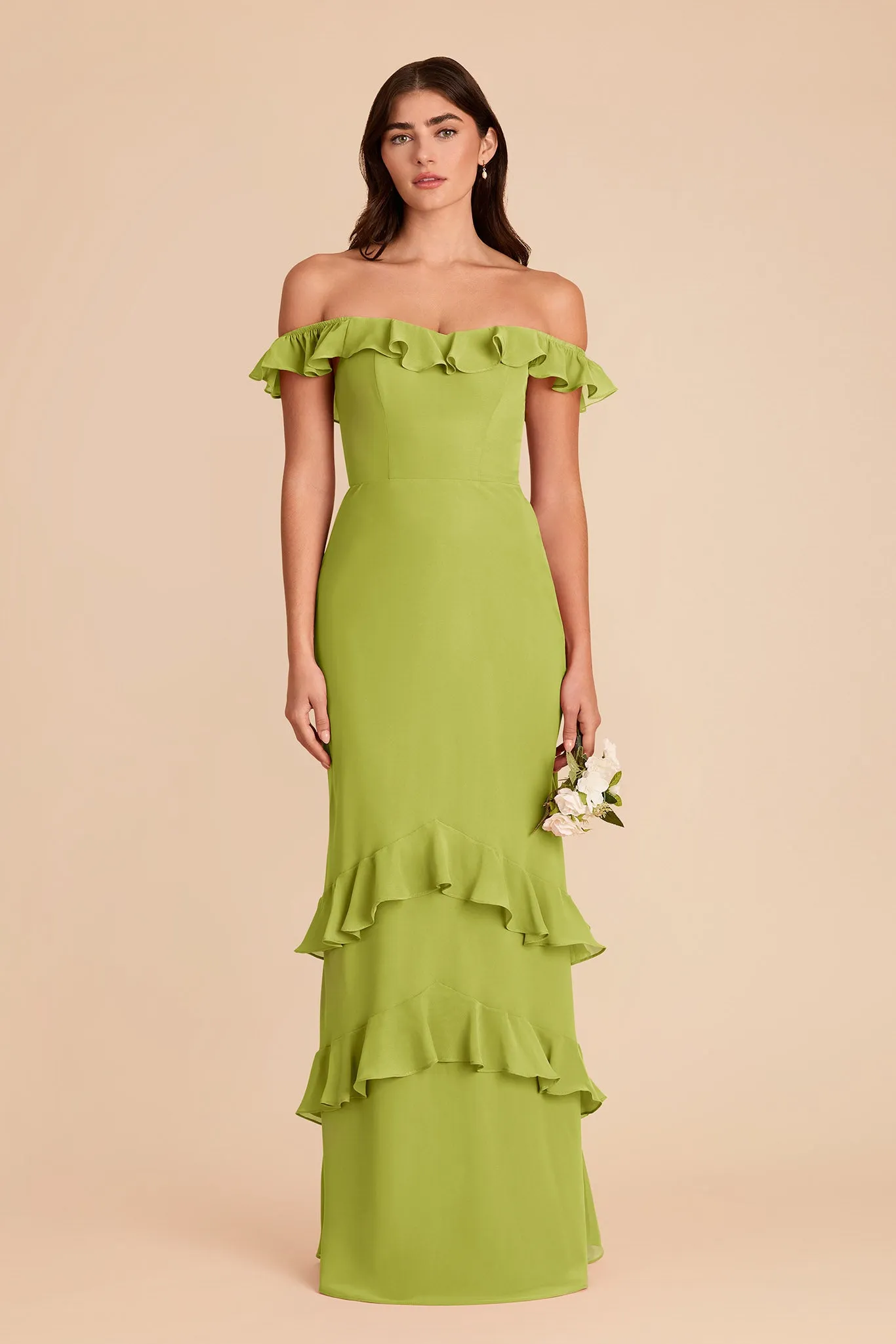 Luna Chiffon Dress - Matcha sold by Birdy Grey product image thumbnail 5