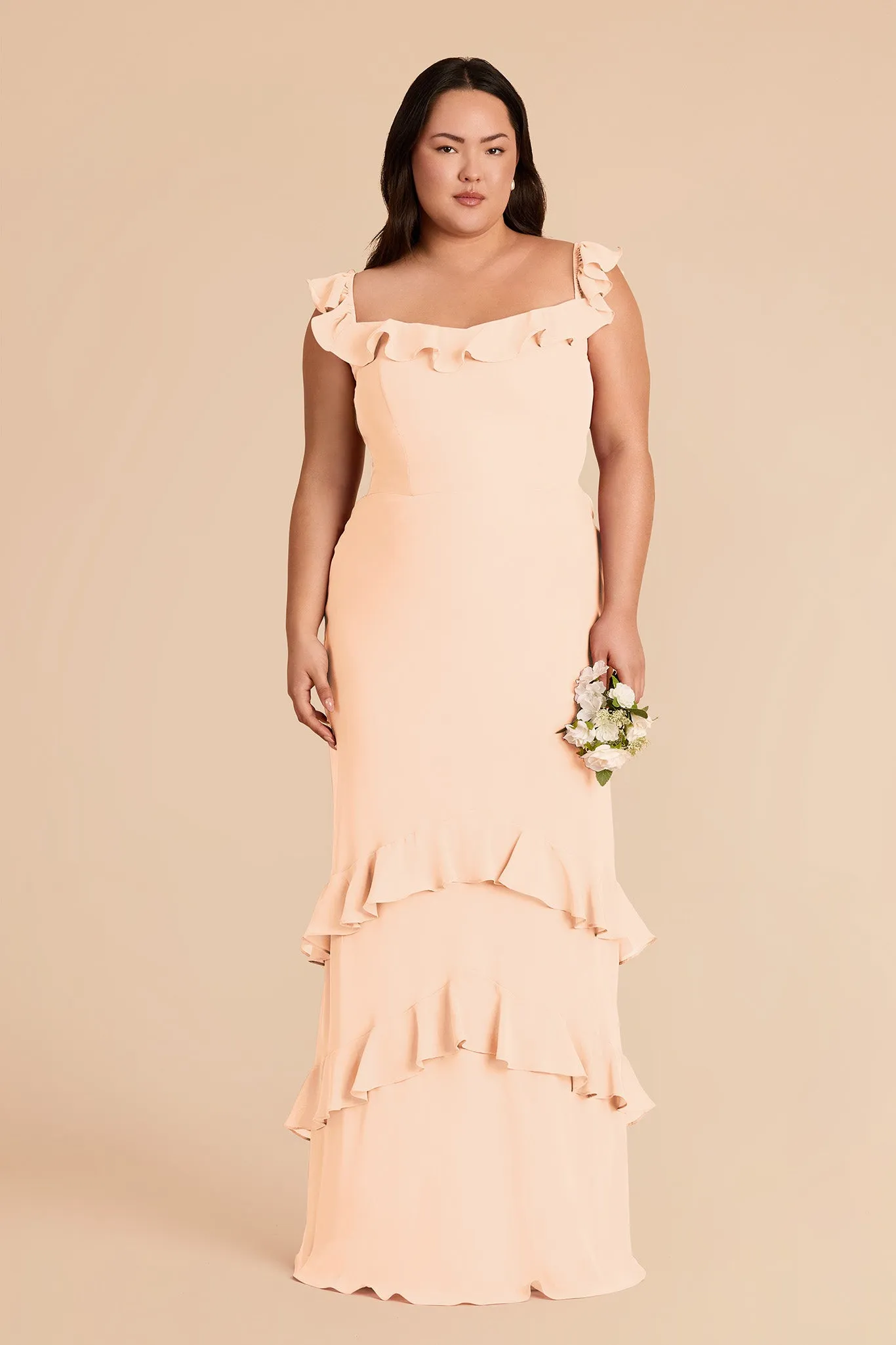 Luna Chiffon Dress - Peach Cream sold by Birdy Grey product image thumbnail 2