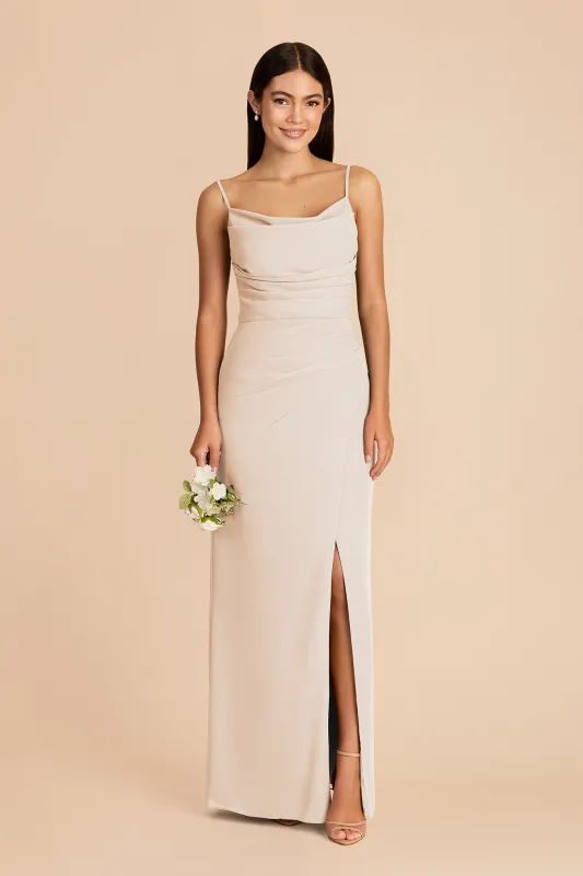 Lydia Chiffon Dress - Champagne made by Birdy Grey