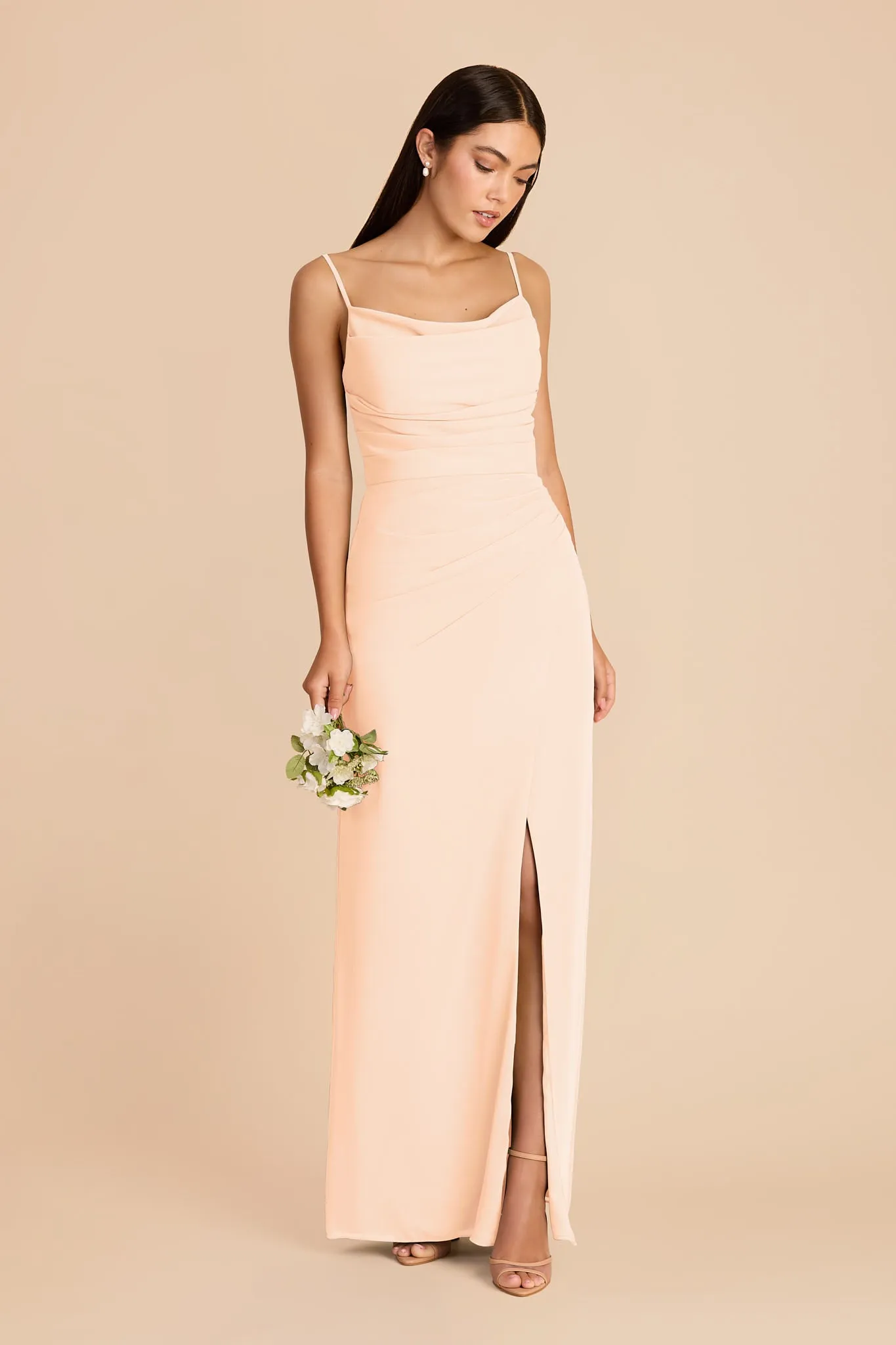 Lydia Chiffon Dress - Peach Cream sold by Birdy Grey product image thumbnail 3