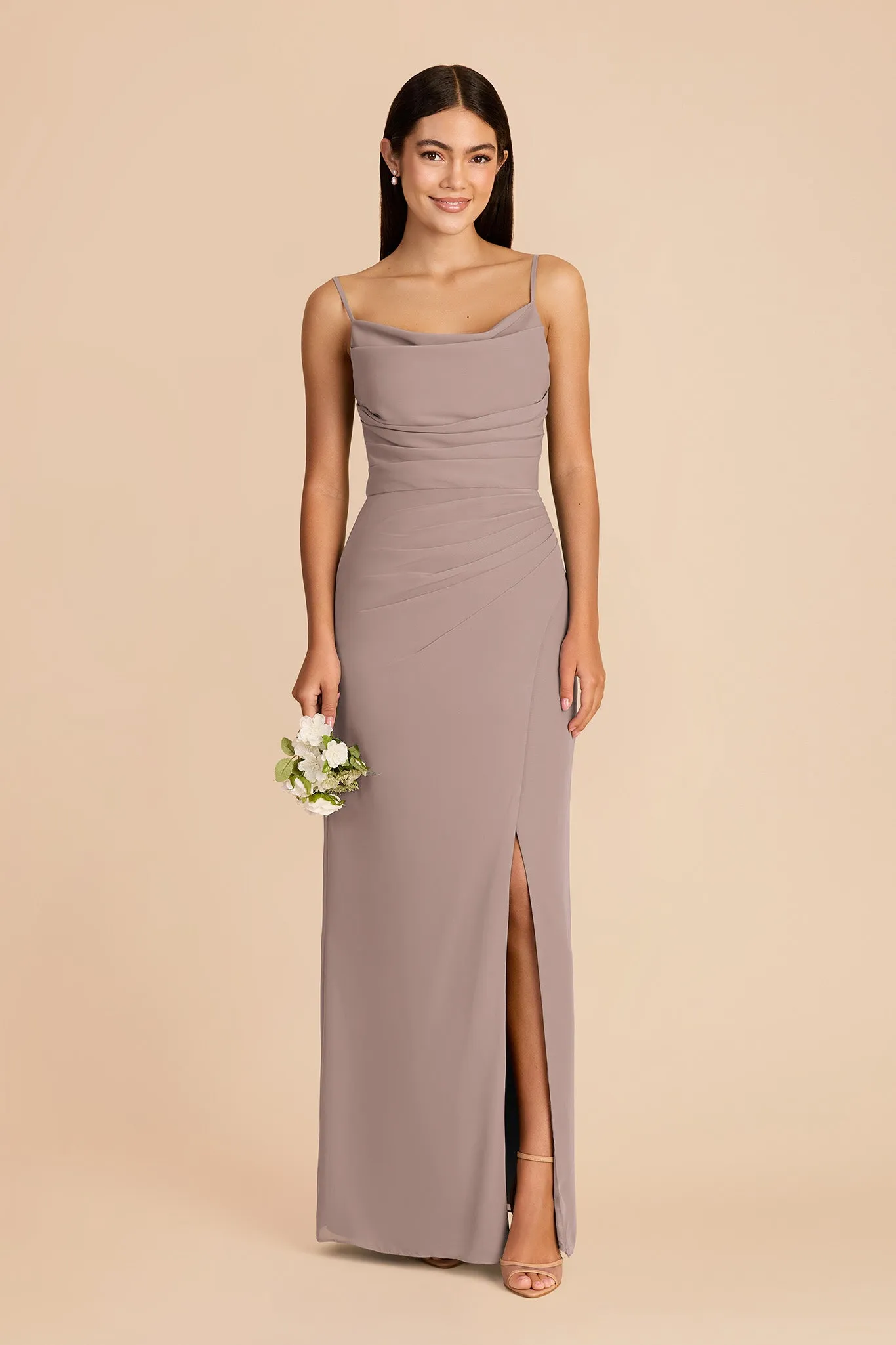 Lydia Chiffon Dress - Toffee sold by Birdy Grey