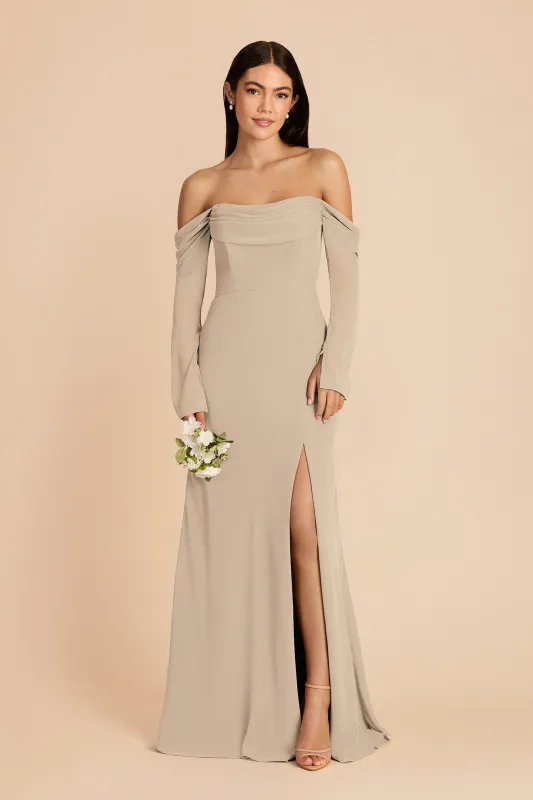 Maya Chiffon Dress - Almond made by Birdy Grey