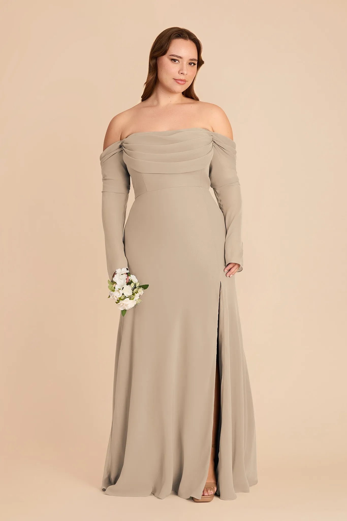 Maya Chiffon Dress - Almond sold by Birdy Grey product image thumbnail 2