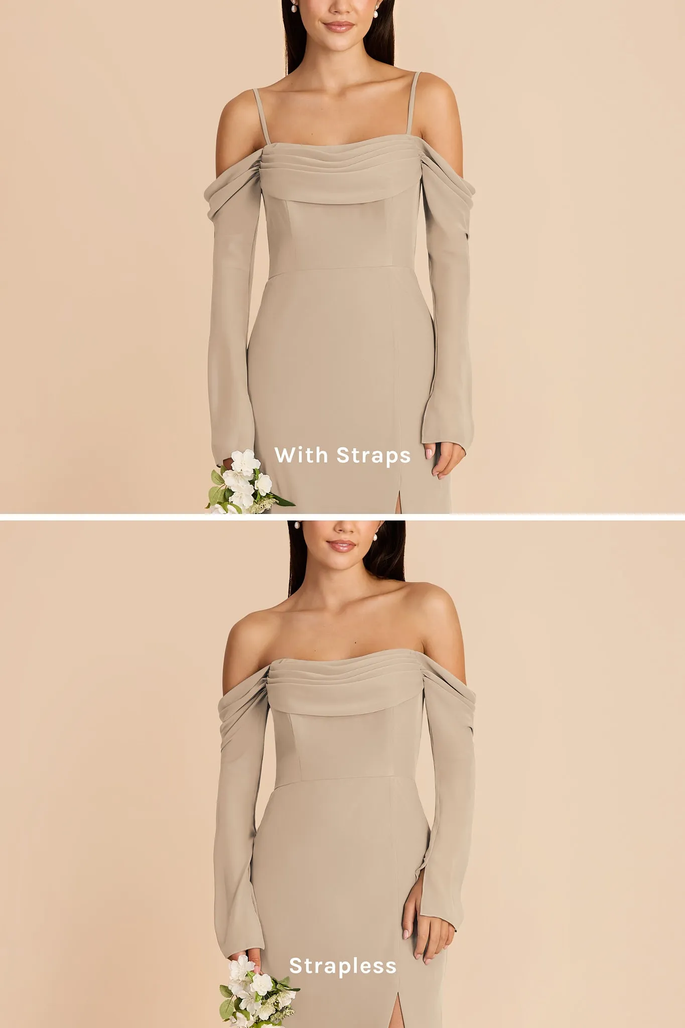 Maya Chiffon Dress - Almond sold by Birdy Grey product image thumbnail 3