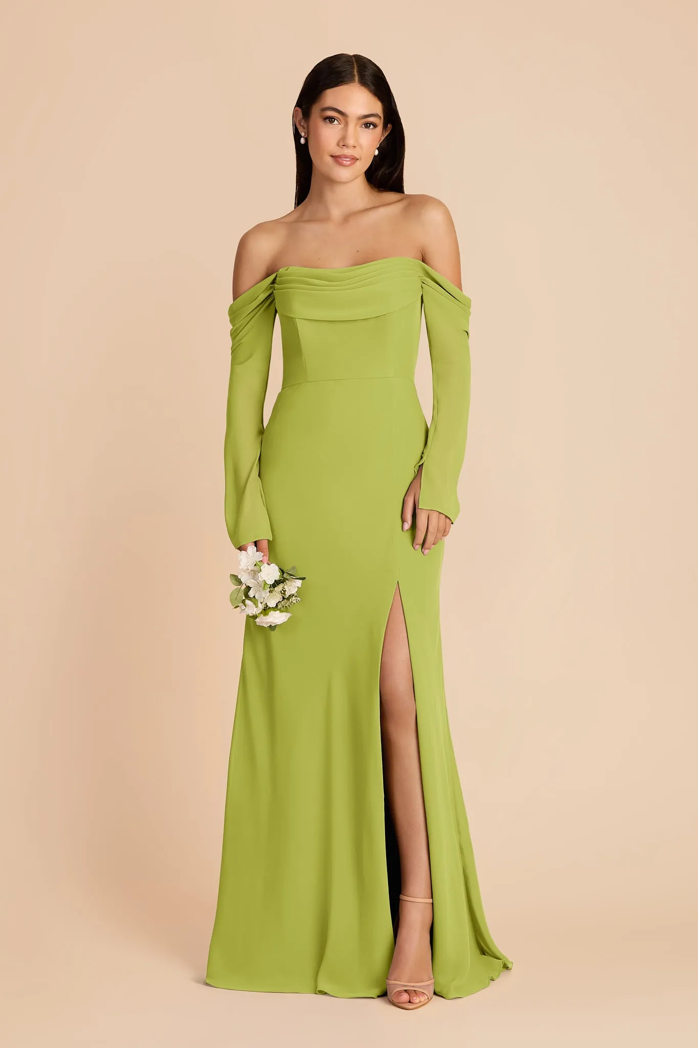 Maya Chiffon Dress - Matcha sold by Birdy Grey