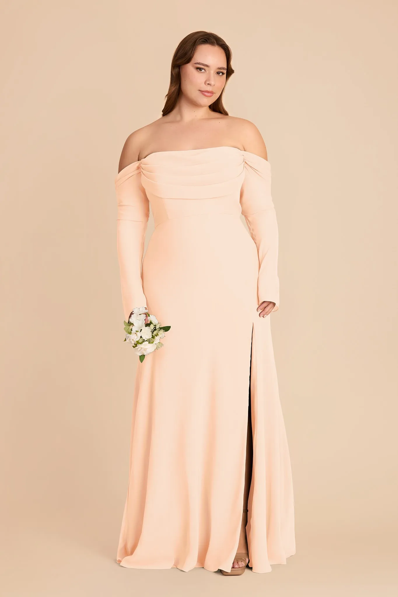Maya Chiffon Dress - Peach Cream sold by Birdy Grey product image thumbnail 2