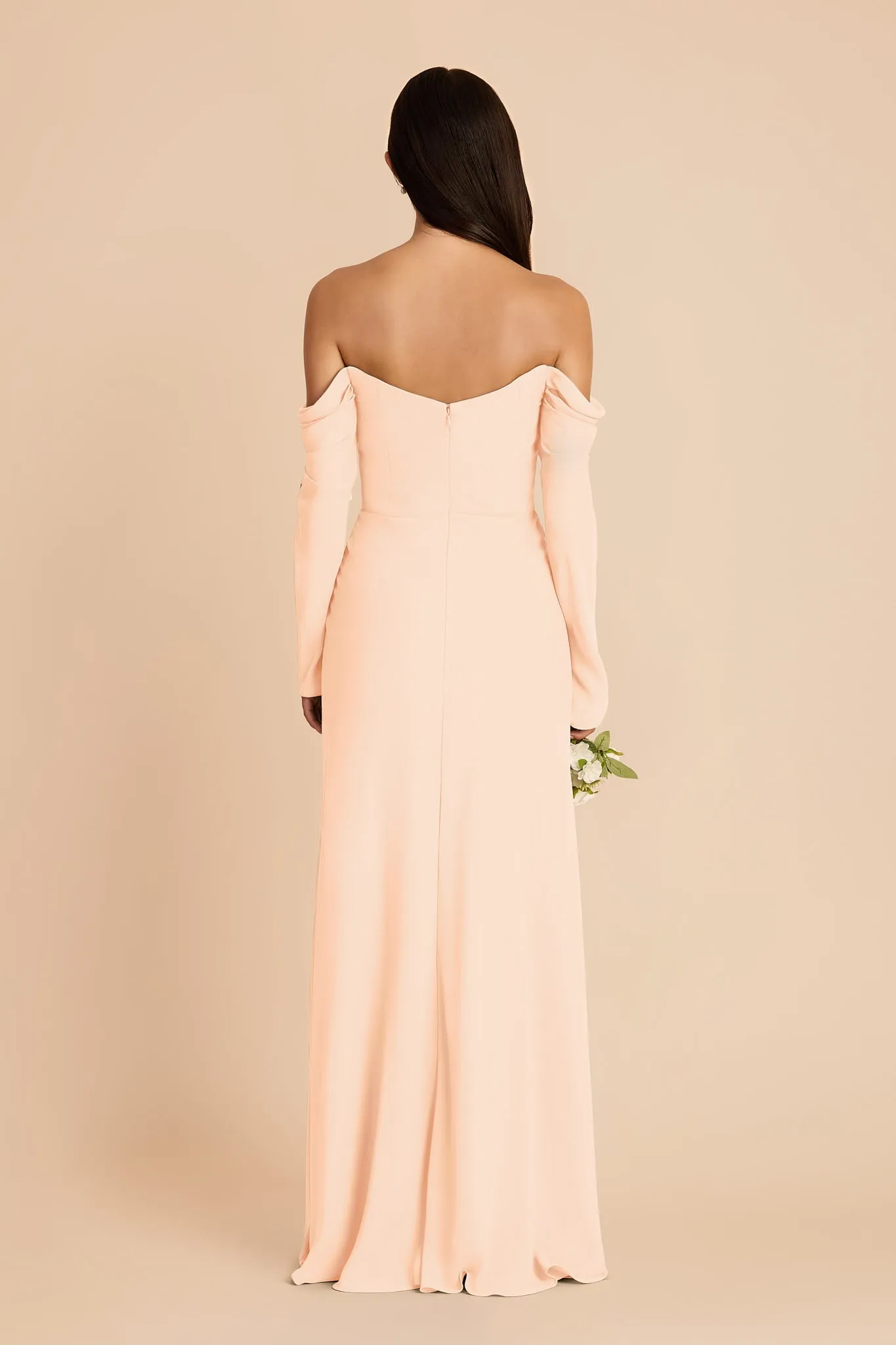 Maya Chiffon Dress - Peach Cream sold by Birdy Grey product image thumbnail 5